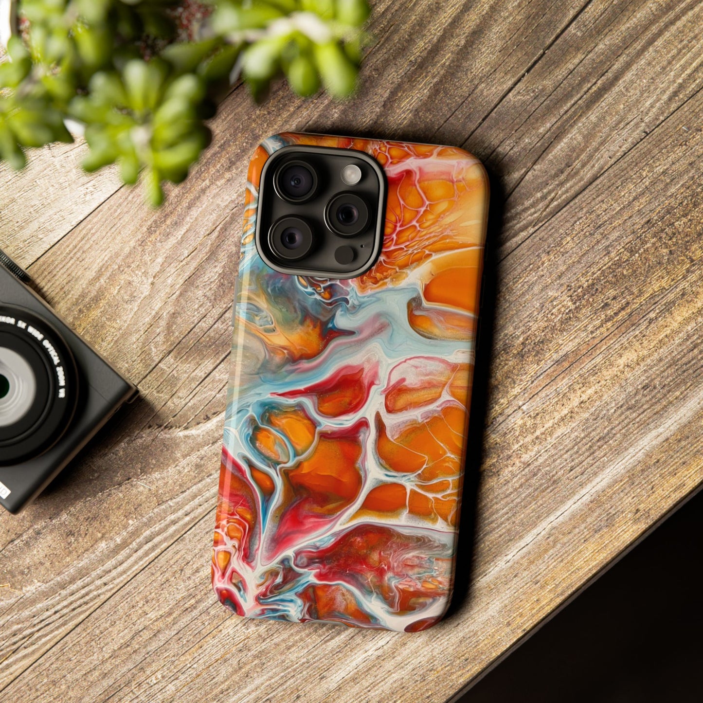 Phone Case - Abstract Orange Lightning Art for Orange Creamsicle Lovers