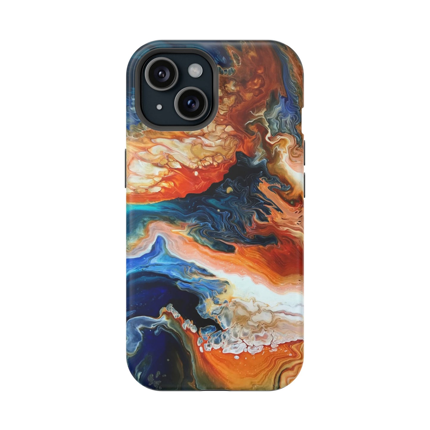 Phone Case - Southwest Vibes Abstract Art Orange and Blue Clouds iPhone 16 15 14 13