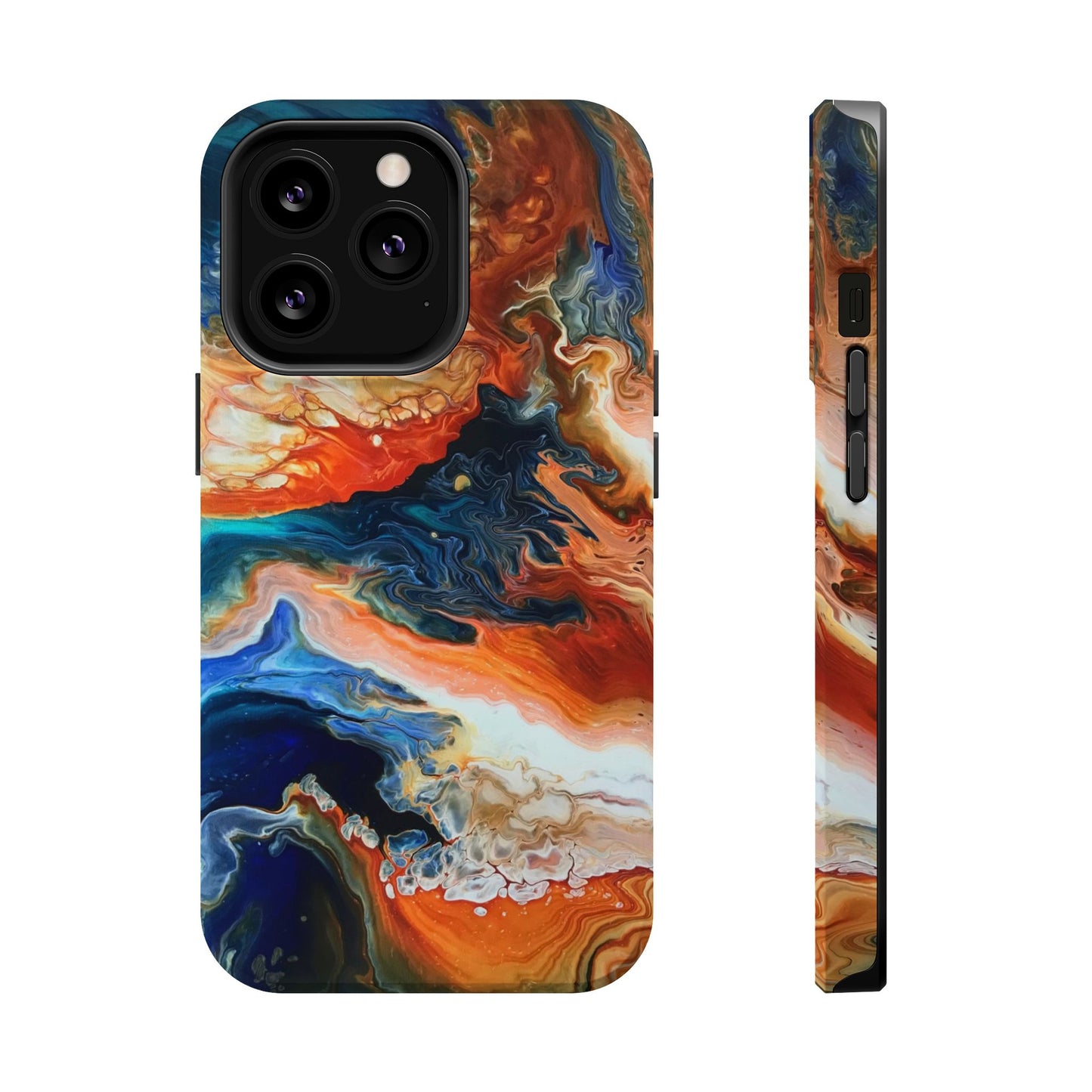 Phone Case - Southwest Vibes Abstract Art Orange and Blue Clouds iPhone 16 15 14 13