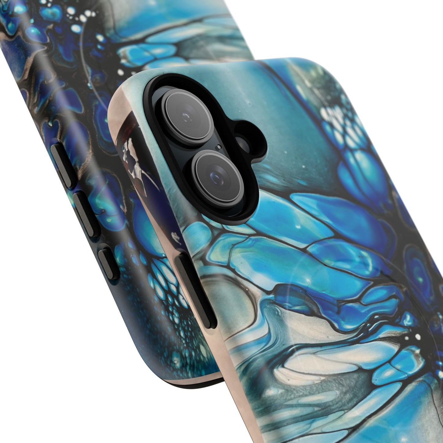 Blue Flower Abstract Art Tough Magnetic Phone Case | Stylish Tech Accessory, Durable Phone Cover, Gift for Tech Lovers, Unique Phone Case, Holiday Gift