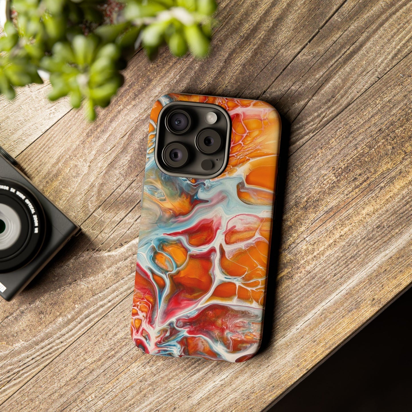Phone Case - Abstract Orange Lightning Art for Orange Creamsicle Lovers