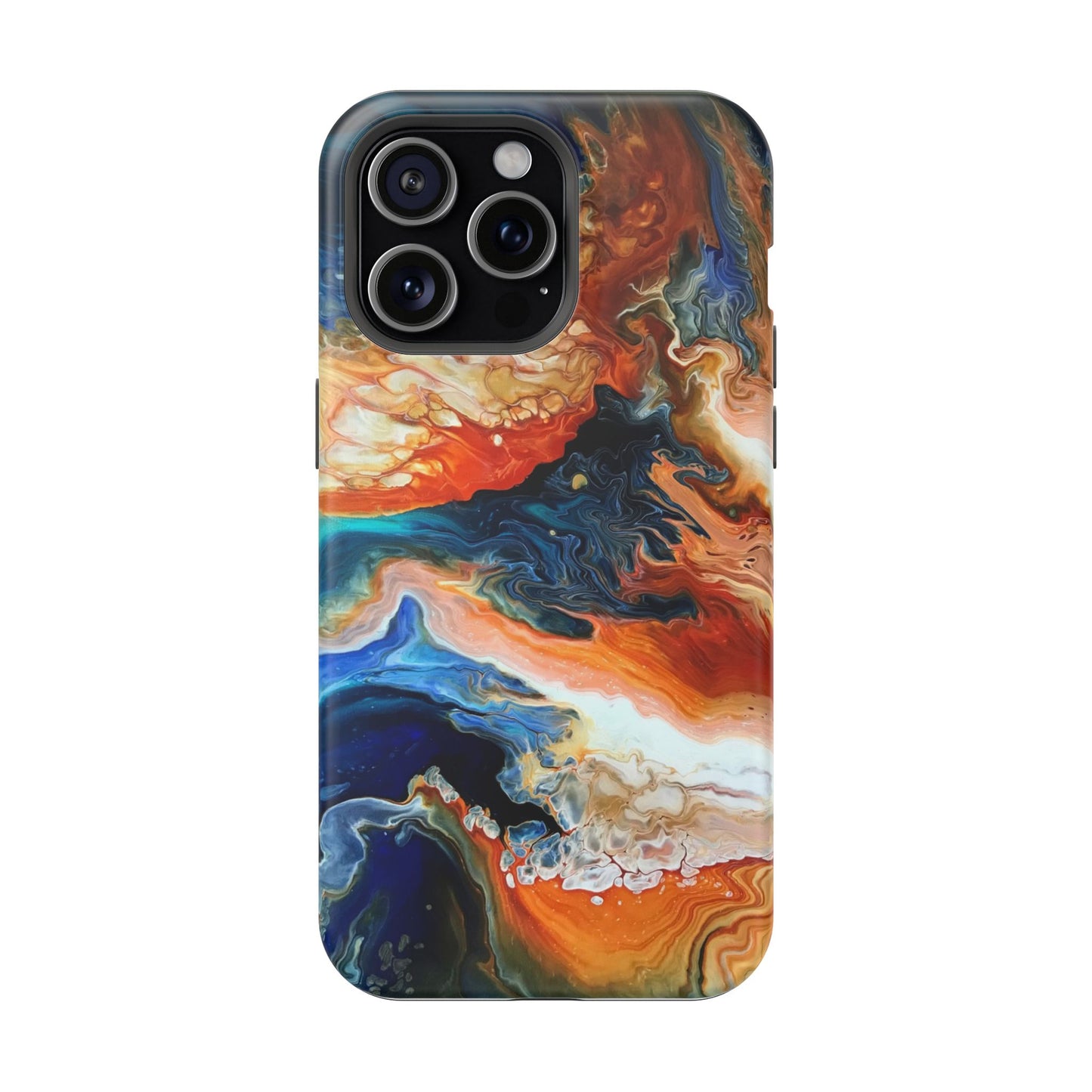 Phone Case - Southwest Vibes Abstract Art Orange and Blue Clouds iPhone 16 15 14 13