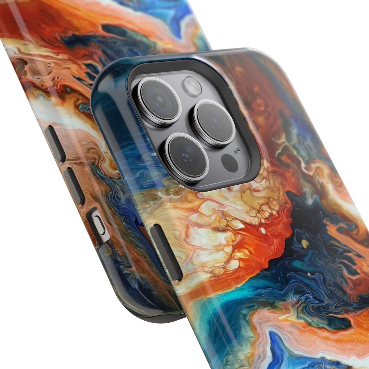 Phone Case - Southwest Vibes Abstract Art Orange and Blue Clouds iPhone 16 15 14 13