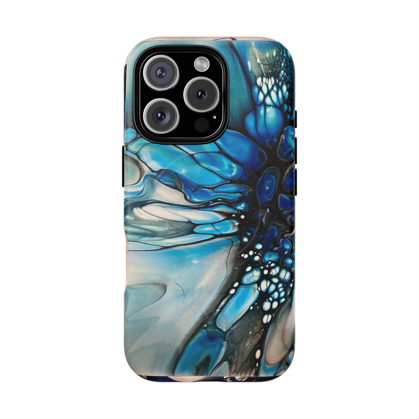 Blue Flower Abstract Art Tough Magnetic Phone Case | Stylish Tech Accessory, Durable Phone Cover, Gift for Tech Lovers, Unique Phone Case, Holiday Gift