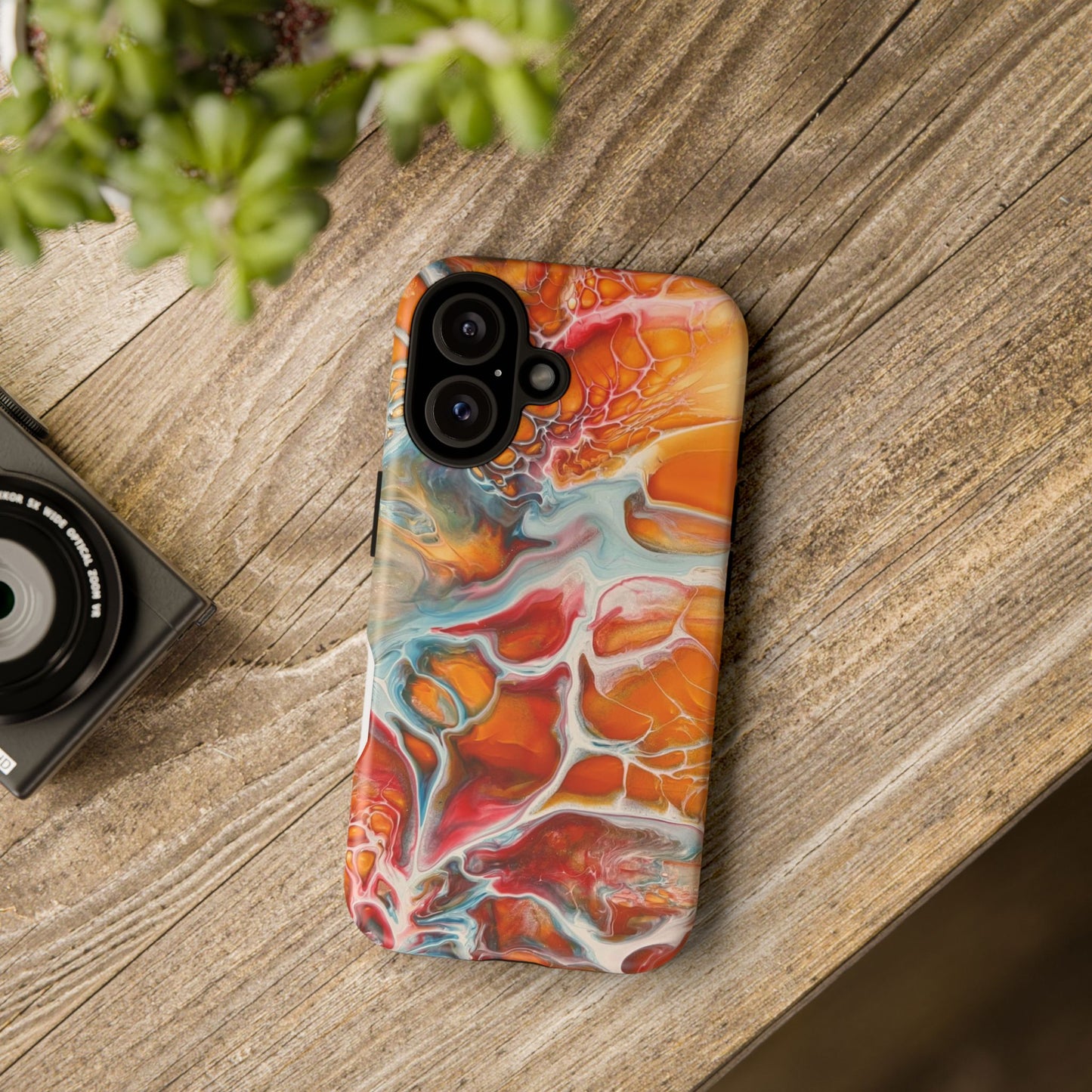 Phone Case - Abstract Orange Lightning Art for Orange Creamsicle Lovers