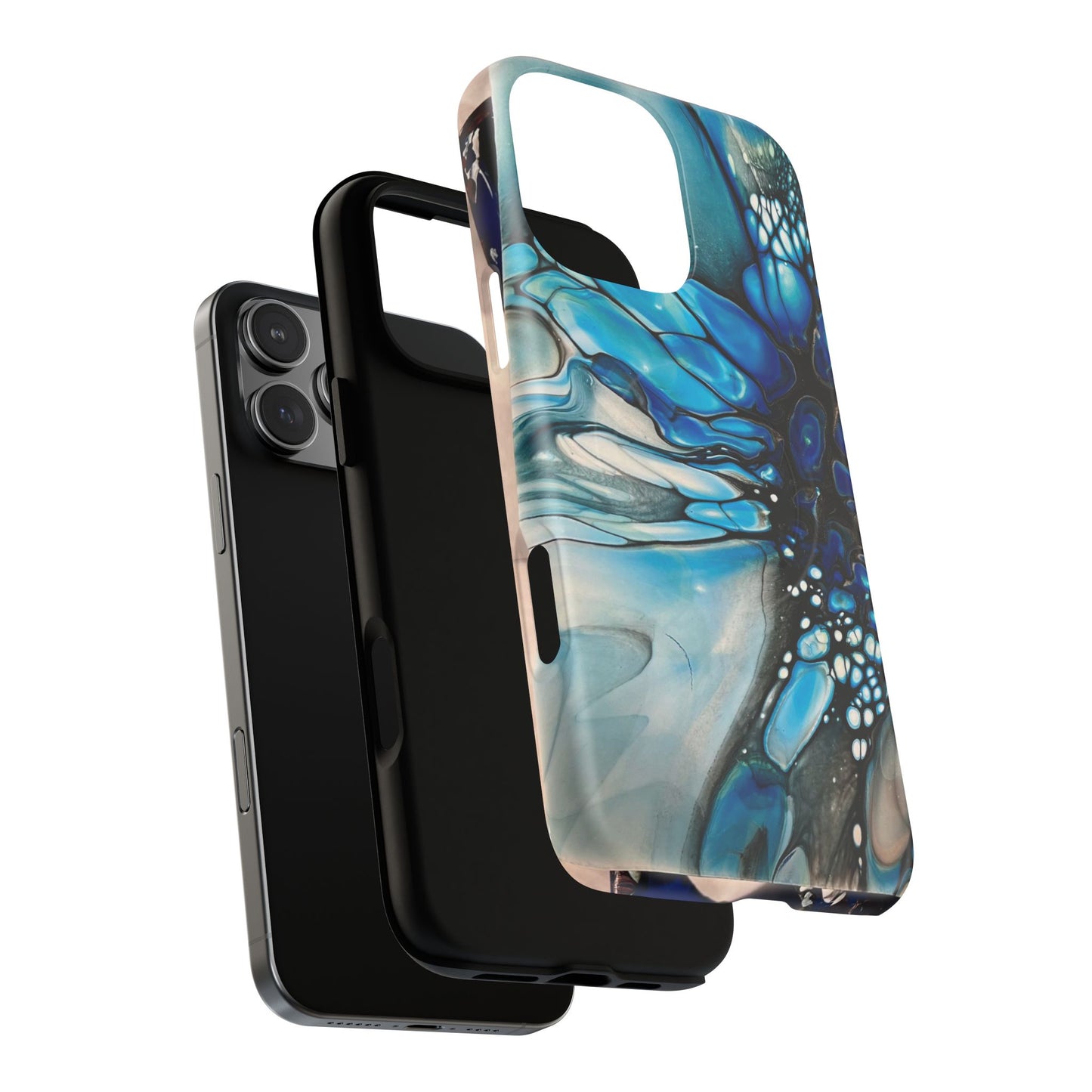 Blue Flower Abstract Art Tough Magnetic Phone Case | Stylish Tech Accessory, Durable Phone Cover, Gift for Tech Lovers, Unique Phone Case, Holiday Gift