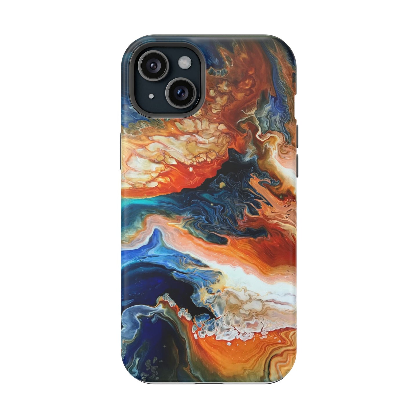 Phone Case - Southwest Vibes Abstract Art Orange and Blue Clouds iPhone 16 15 14 13