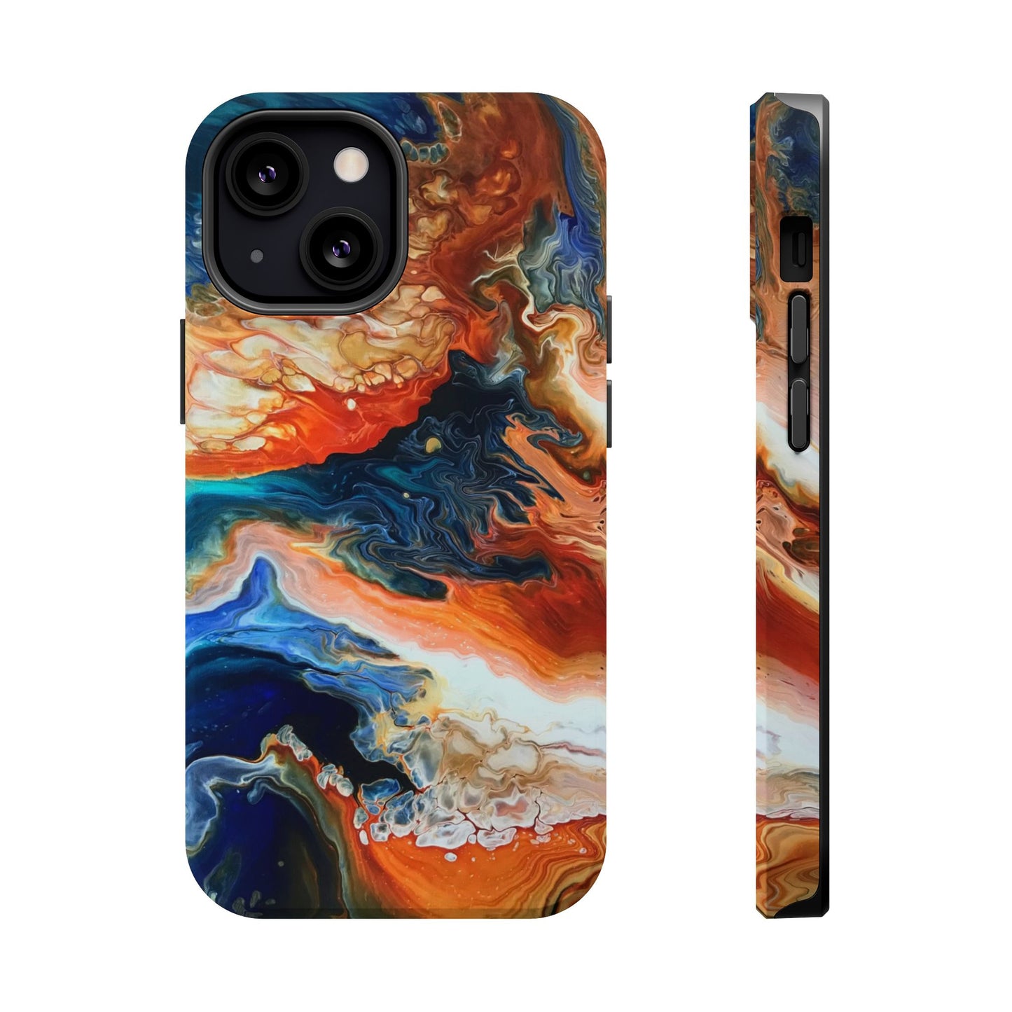 Phone Case - Southwest Vibes Abstract Art Orange and Blue Clouds iPhone 16 15 14 13