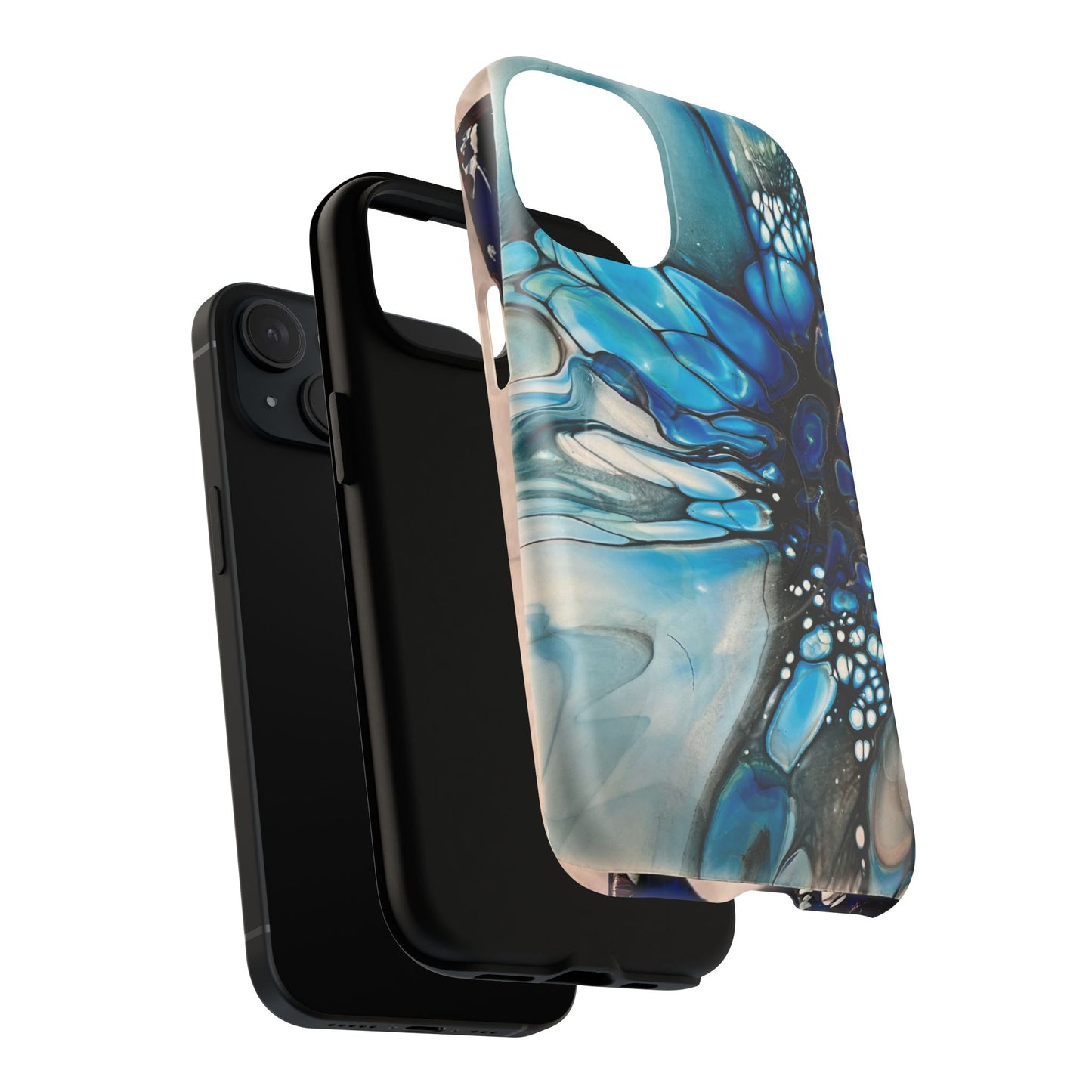 Blue Flower Abstract Art Tough Magnetic Phone Case | Stylish Tech Accessory, Durable Phone Cover, Gift for Tech Lovers, Unique Phone Case, Holiday Gift