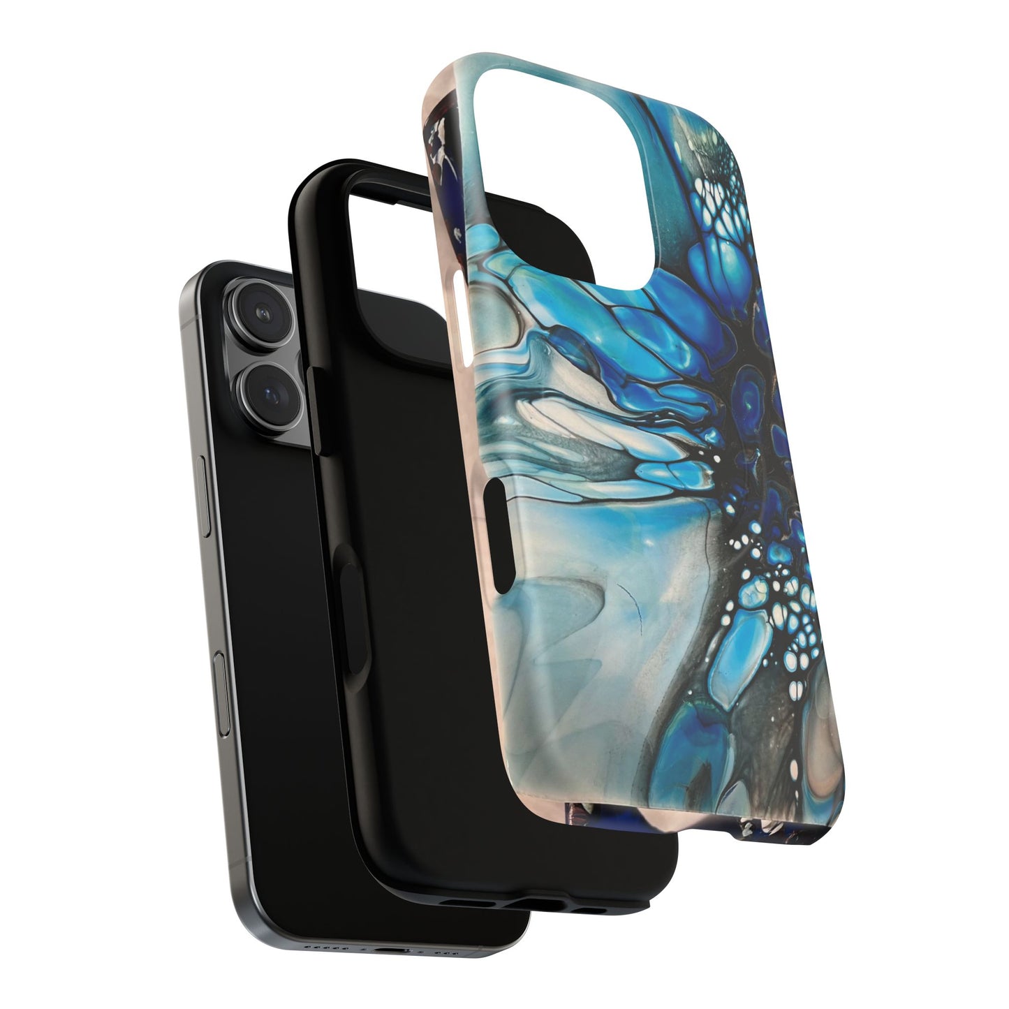 Blue Flower Abstract Art Tough Magnetic Phone Case | Stylish Tech Accessory, Durable Phone Cover, Gift for Tech Lovers, Unique Phone Case, Holiday Gift