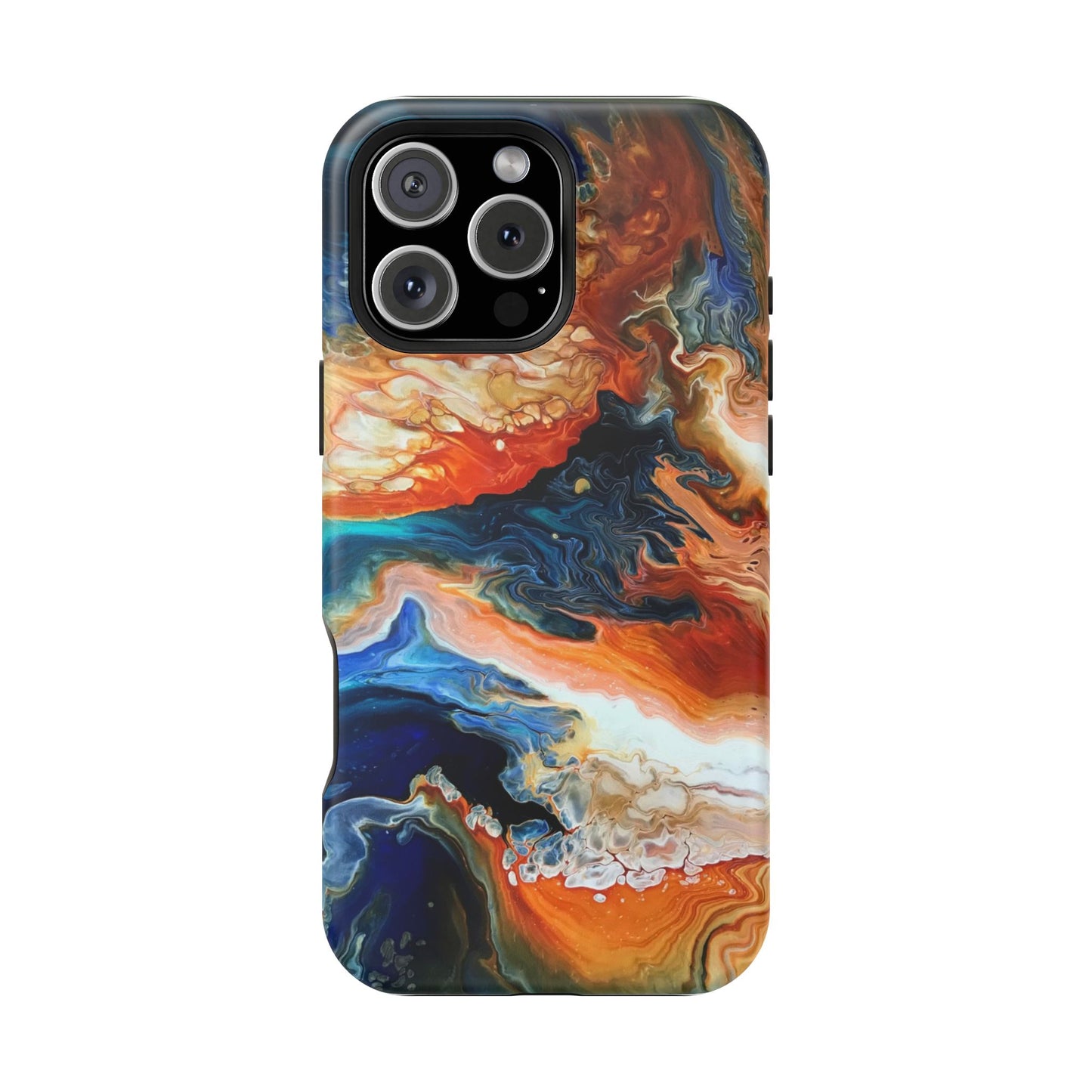 Phone Case - Southwest Vibes Abstract Art Orange and Blue Clouds iPhone 16 15 14 13