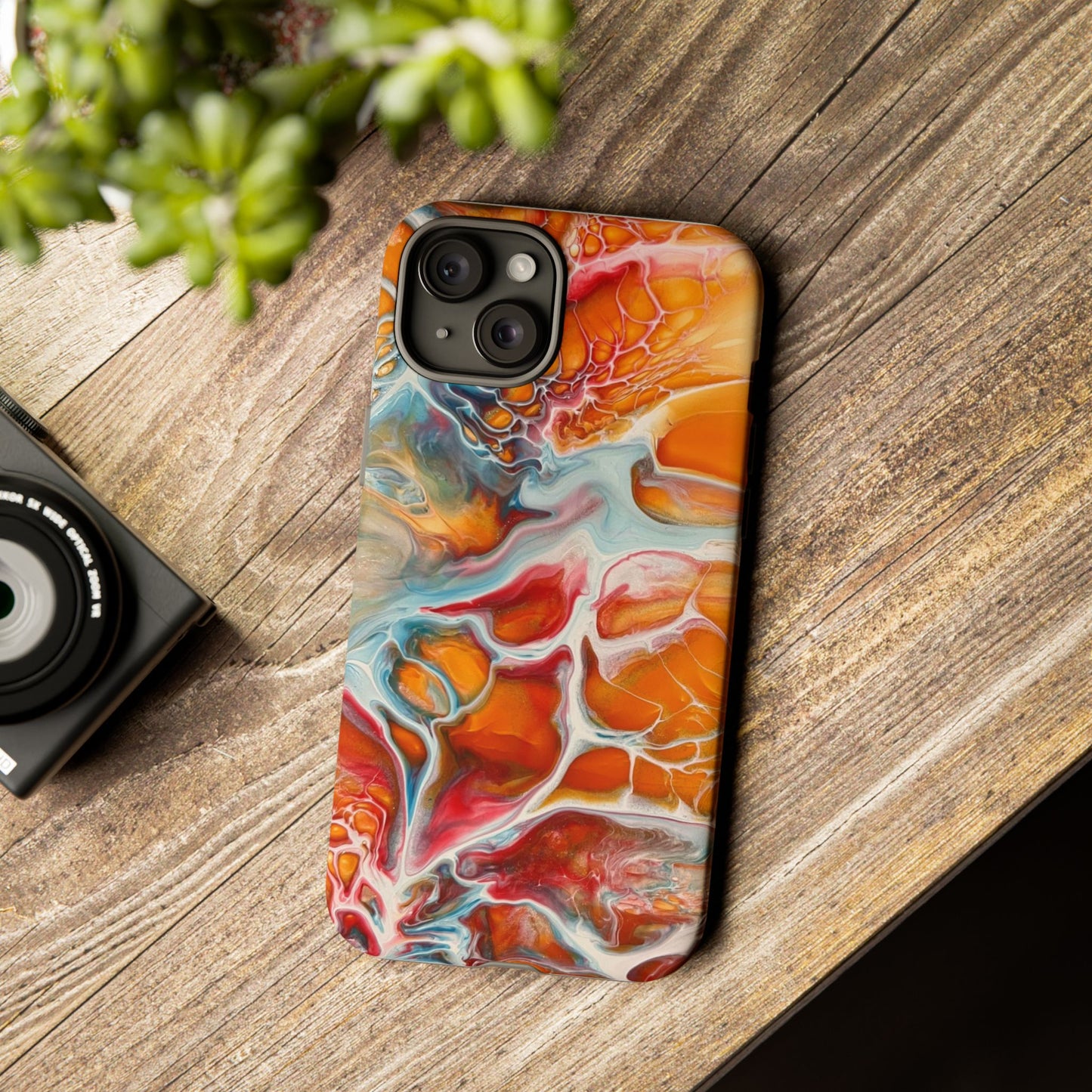 Phone Case - Abstract Orange Lightning Art for Orange Creamsicle Lovers