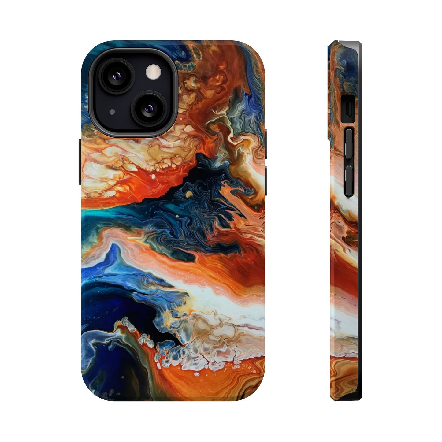 Phone Case - Southwest Vibes Abstract Art Orange and Blue Clouds iPhone 16 15 14 13