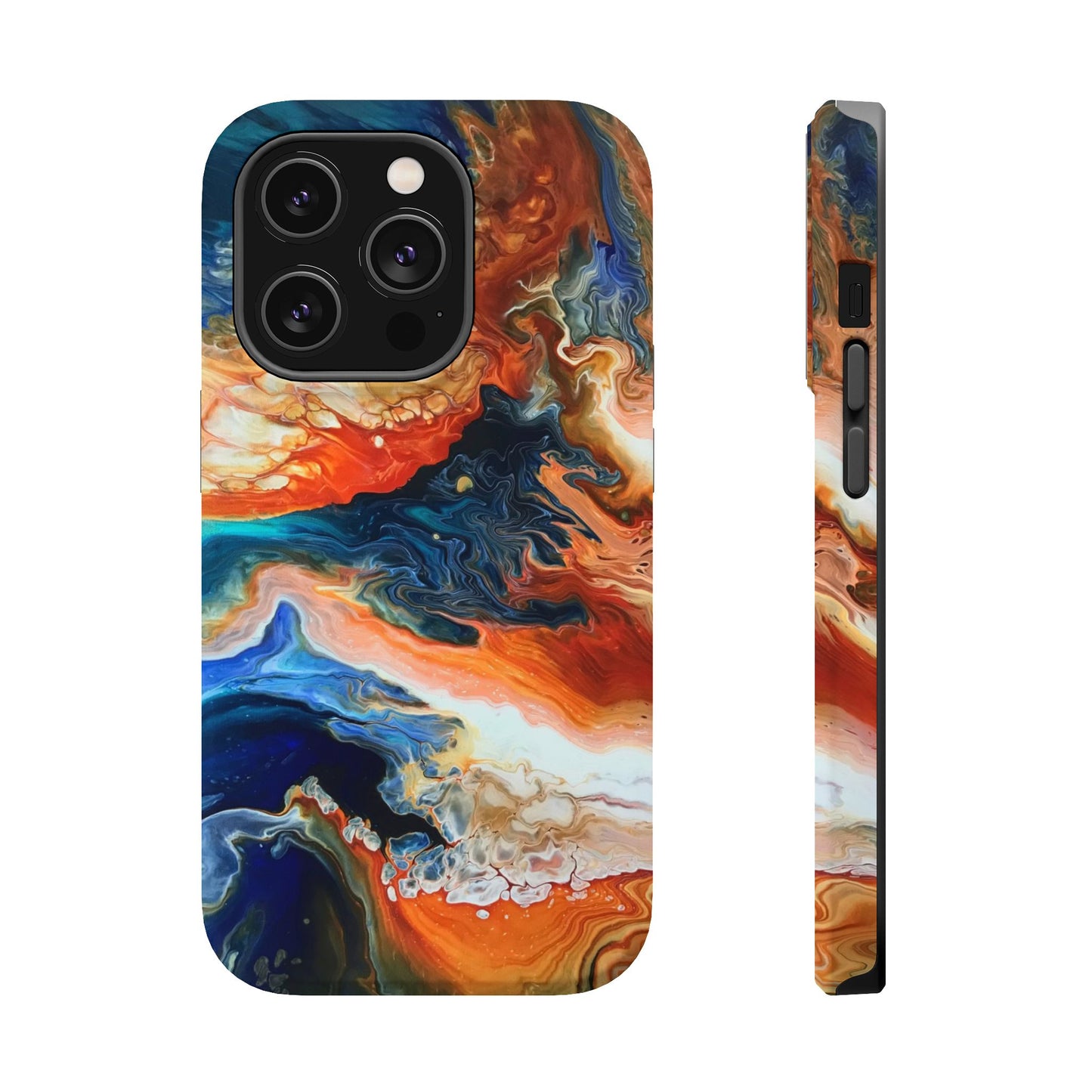 Phone Case - Southwest Vibes Abstract Art Orange and Blue Clouds iPhone 16 15 14 13