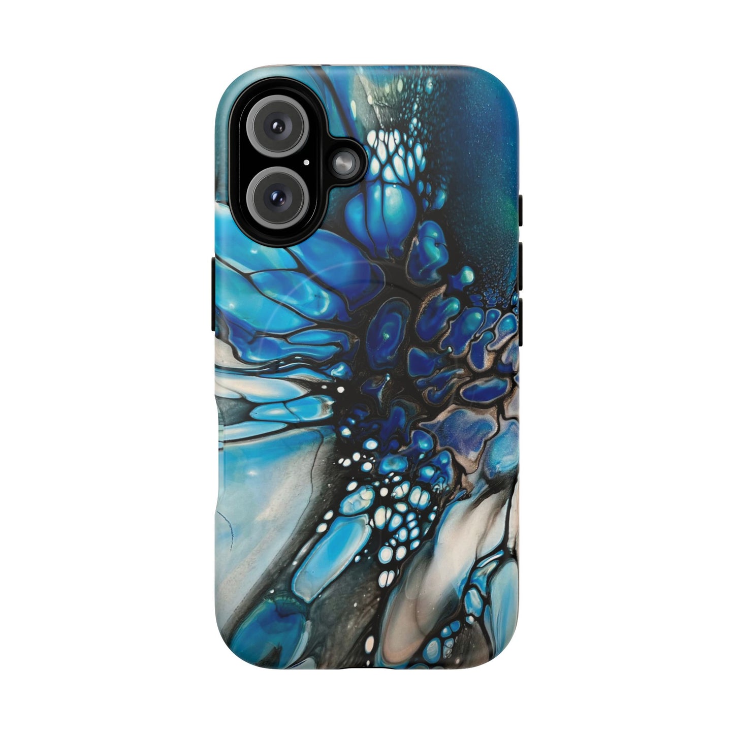 Blue Flower Abstract Art Tough Magnetic Phone Case | Stylish Tech Accessory, Durable Phone Cover, Gift for Tech Lovers, Unique Phone Case, Holiday Gift