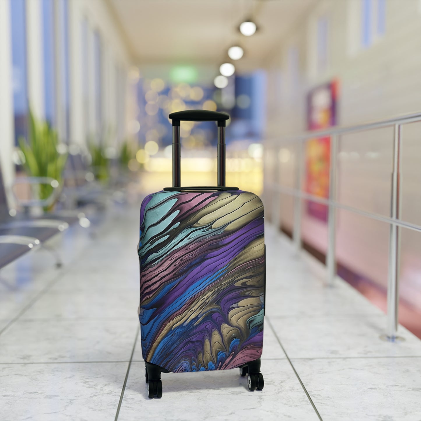 Black, Purple, Green, Red, Gold Individualized Carry On Suitcase/Luggage Cover