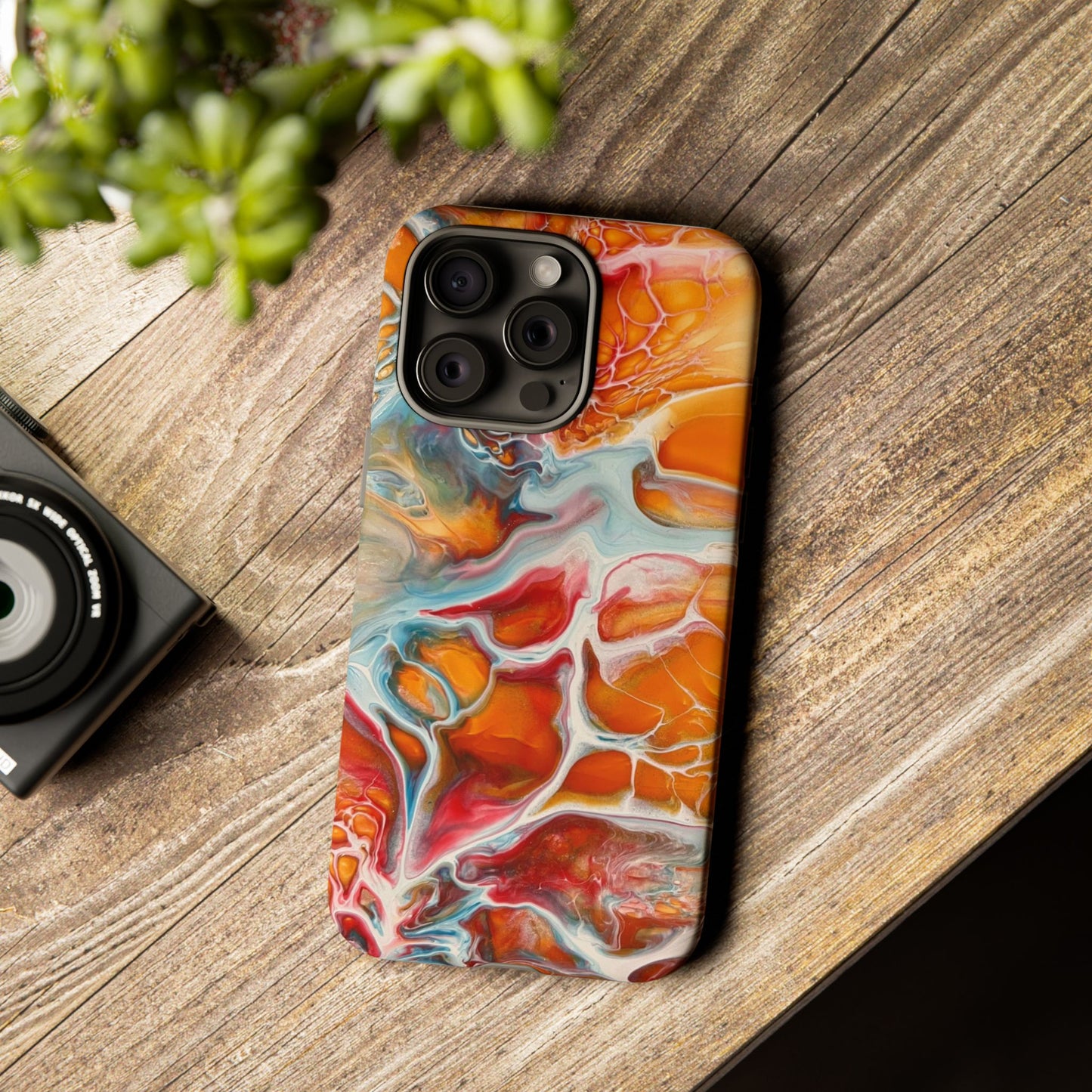 Phone Case - Abstract Orange Lightning Art for Orange Creamsicle Lovers