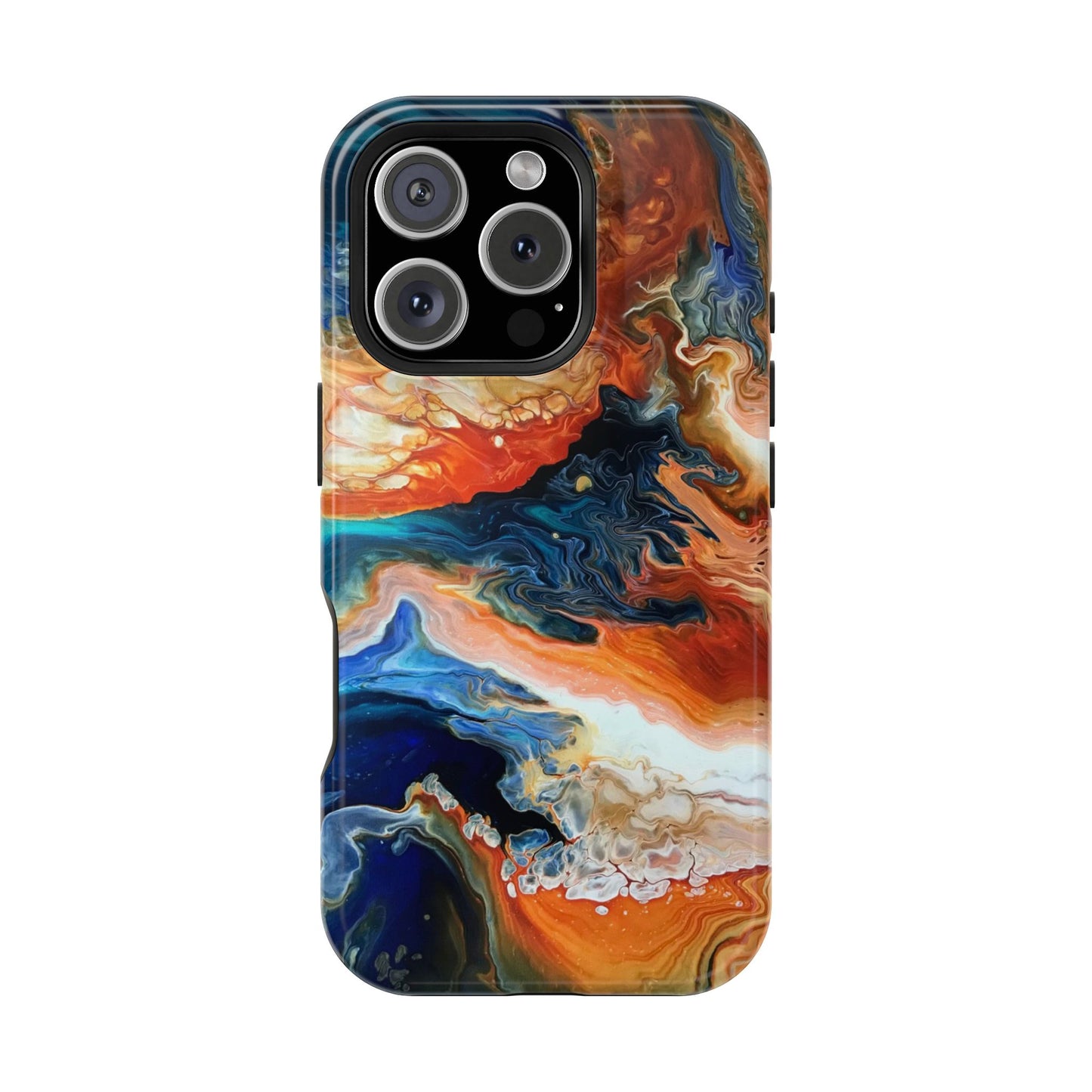 Phone Case - Southwest Vibes Abstract Art Orange and Blue Clouds iPhone 16 15 14 13