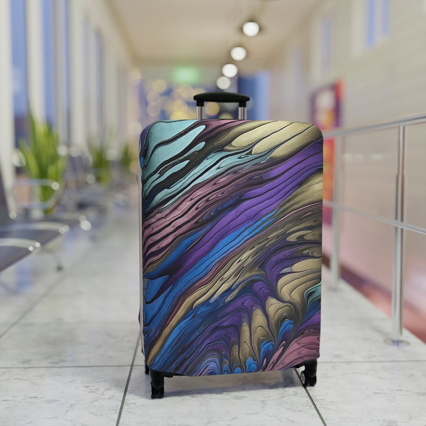 Black, Purple, Green, Red, Gold Individualized Carry On Suitcase/Luggage Cover