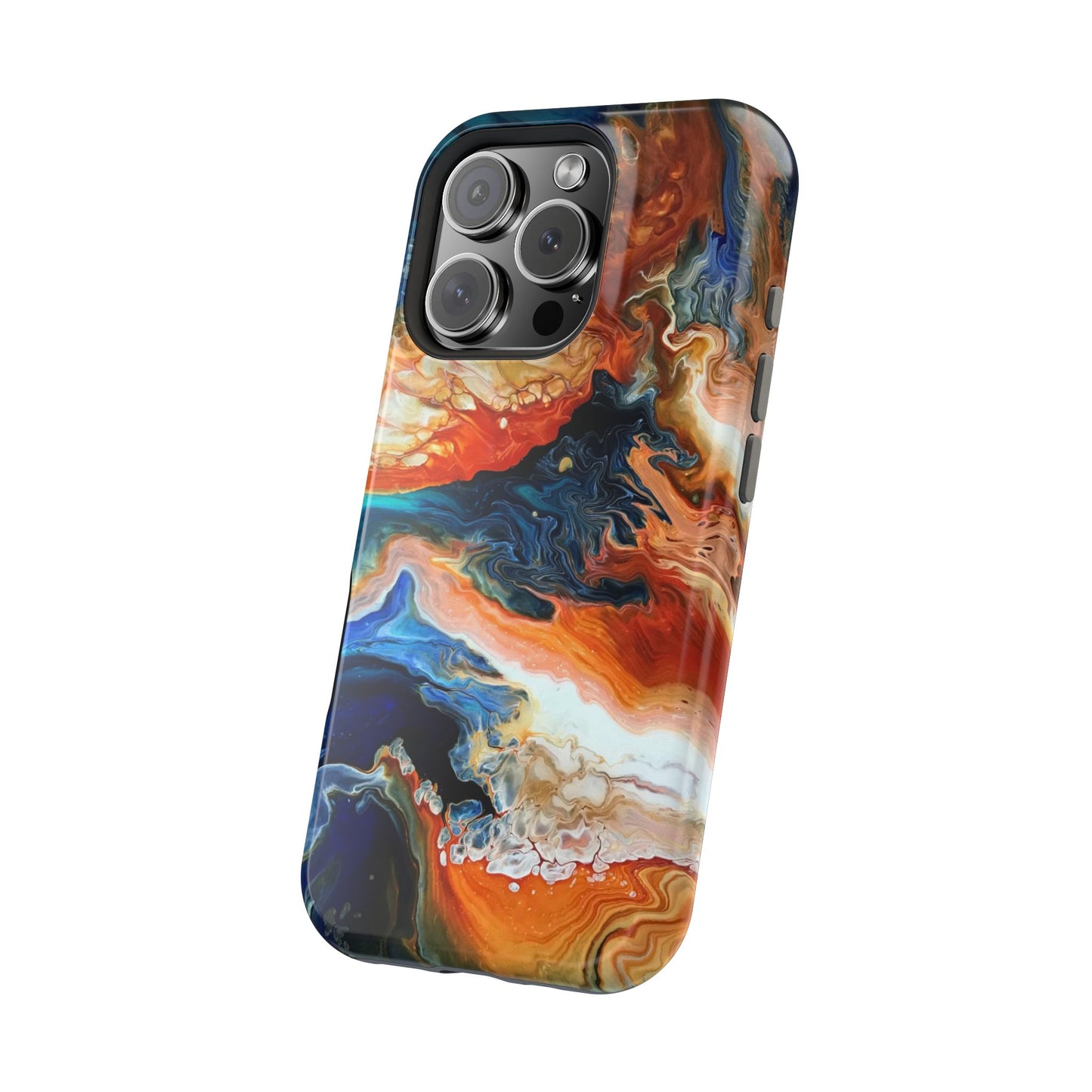 Phone Case - Southwest Vibes Abstract Art Orange and Blue Clouds iPhone 16 15 14 13