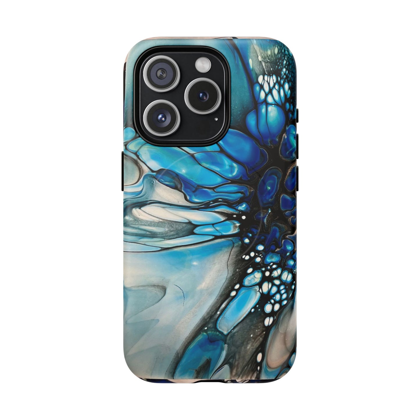 Blue Flower Abstract Art Tough Magnetic Phone Case | Stylish Tech Accessory, Durable Phone Cover, Gift for Tech Lovers, Unique Phone Case, Holiday Gift