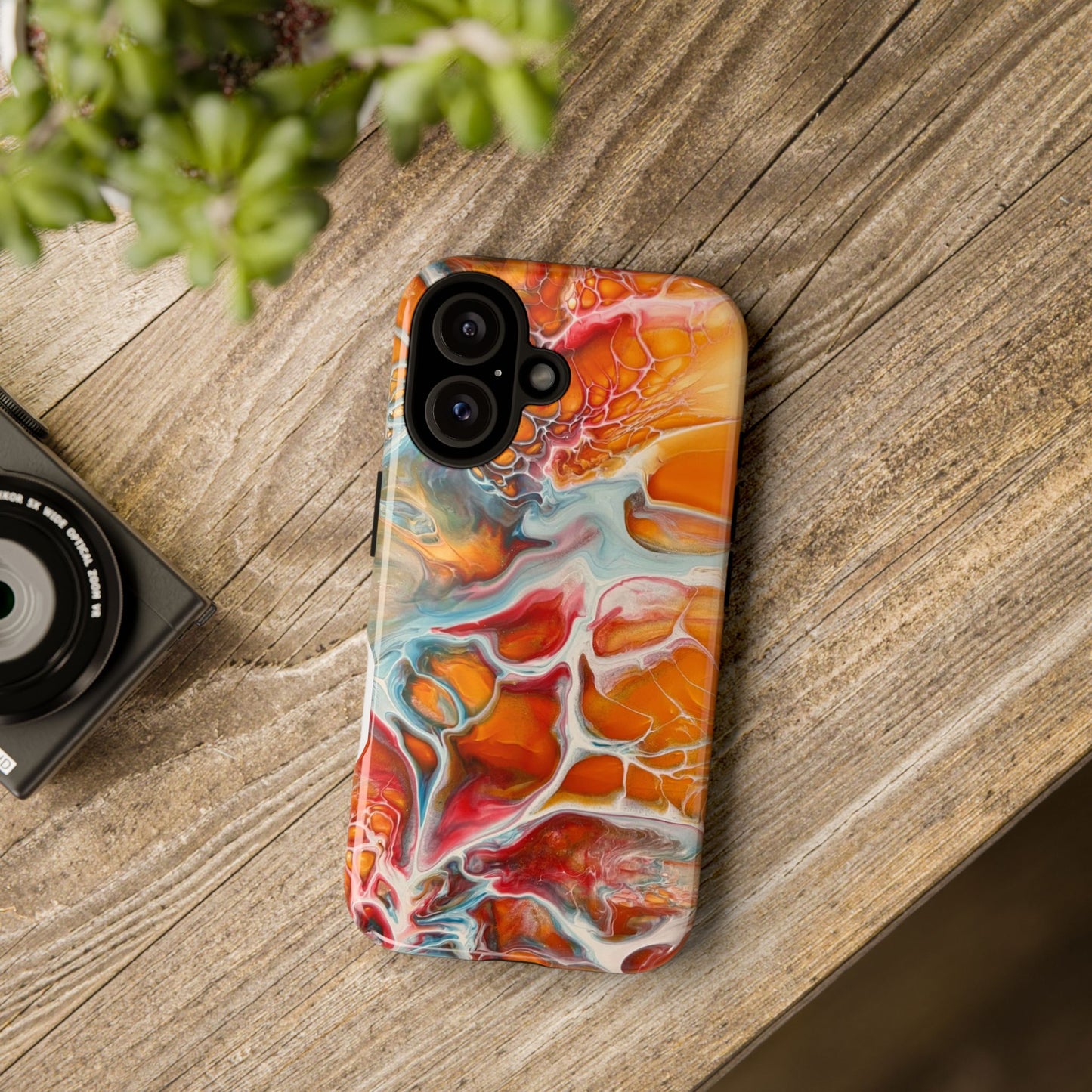 Phone Case - Abstract Orange Lightning Art for Orange Creamsicle Lovers