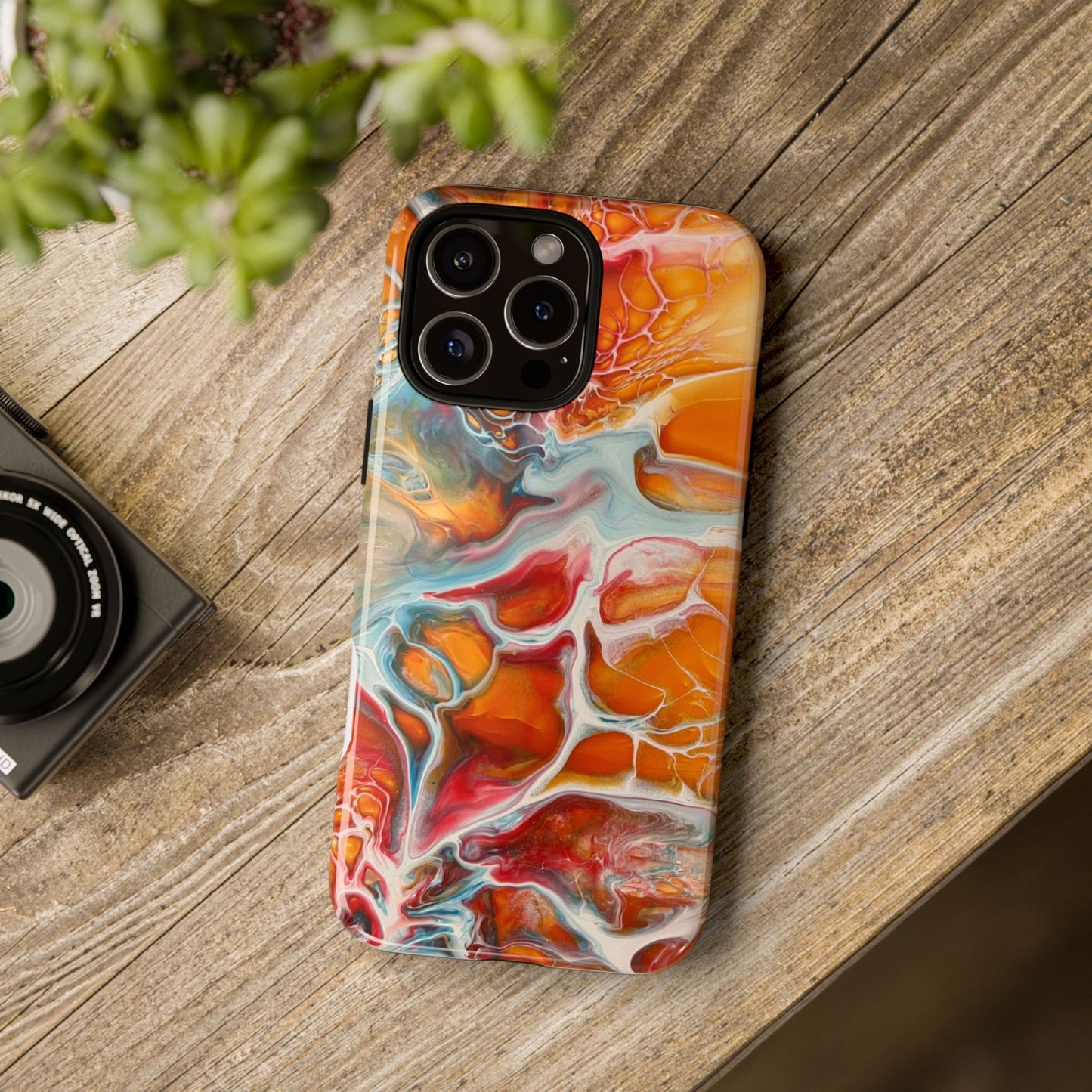 Phone Case - Abstract Orange Lightning Art for Orange Creamsicle Lovers