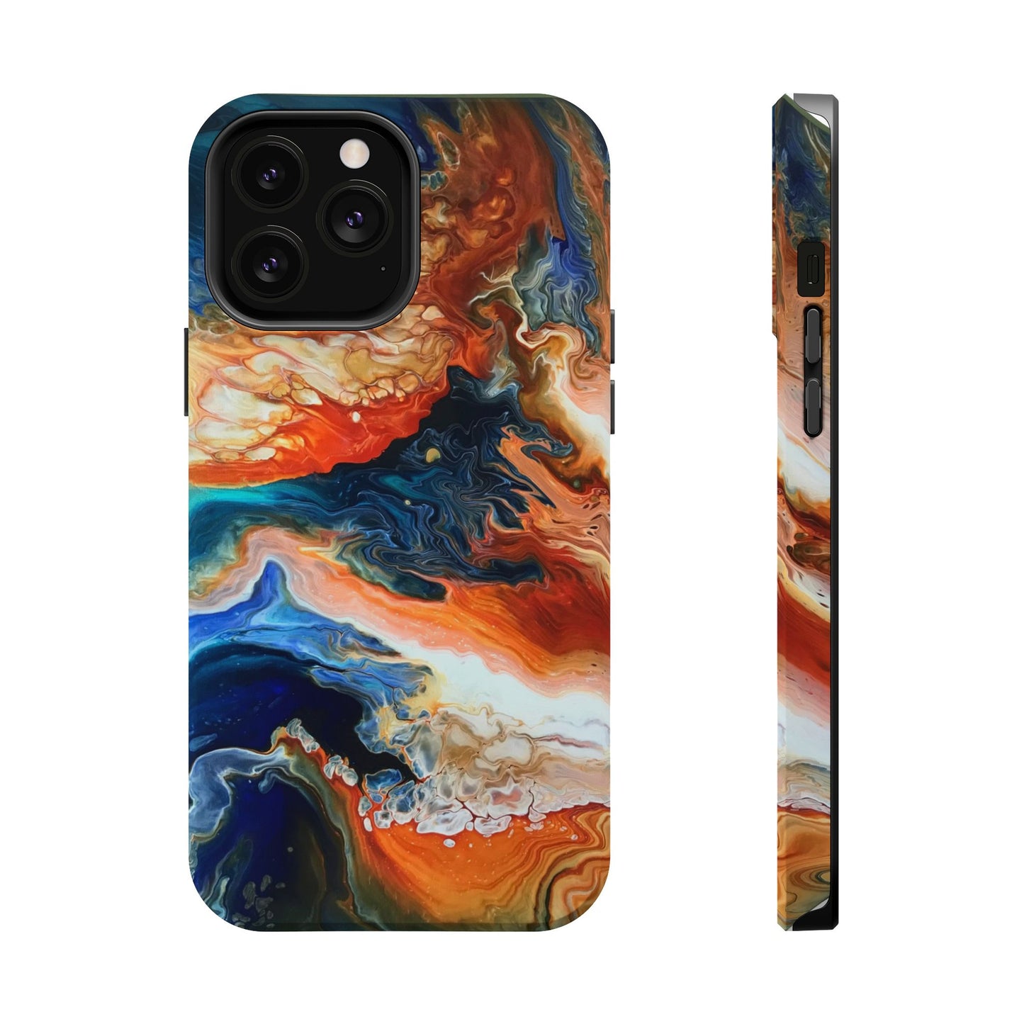Phone Case - Southwest Vibes Abstract Art Orange and Blue Clouds iPhone 16 15 14 13