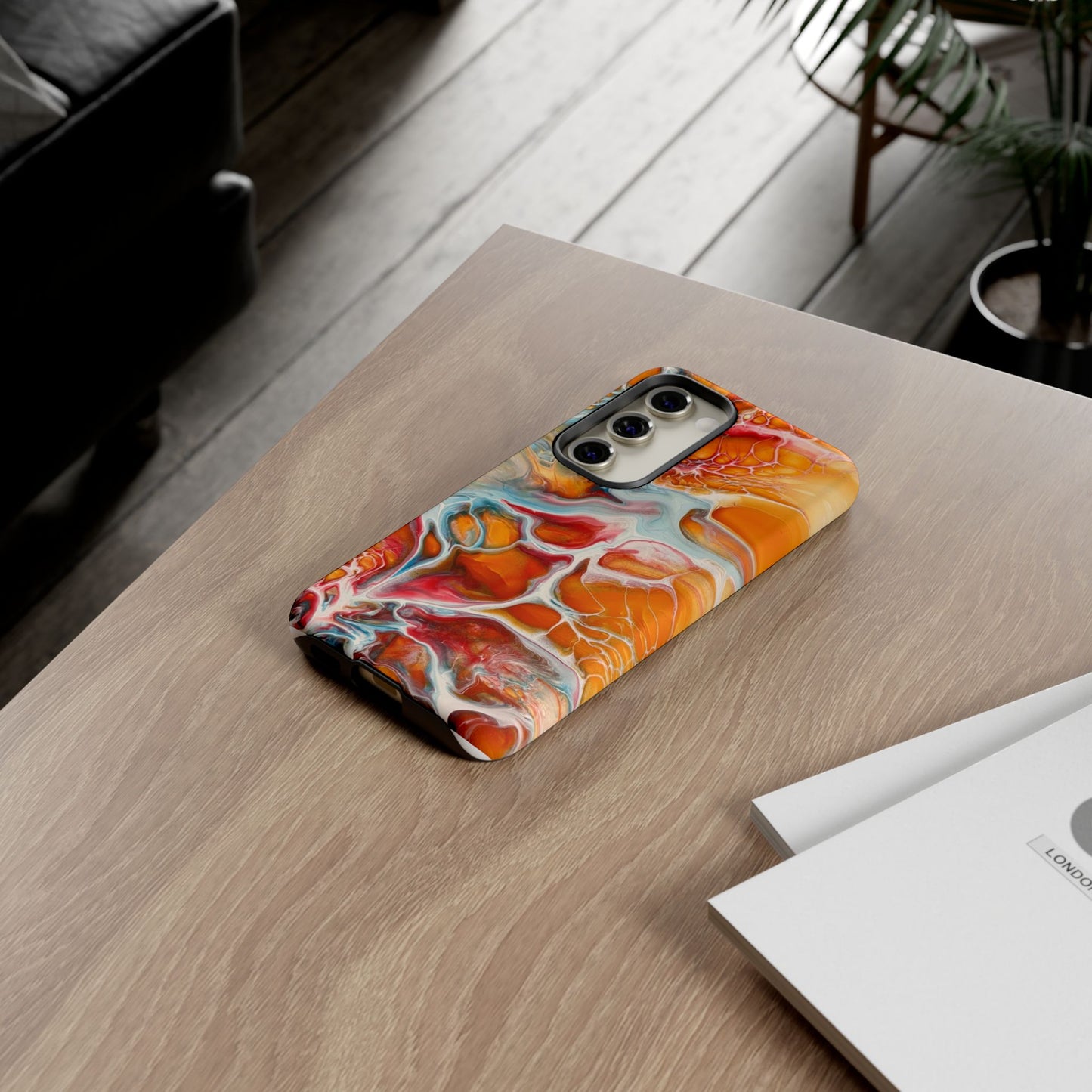 Phone Case - Abstract Orange Lightning Art for Orange Creamsicle Lovers