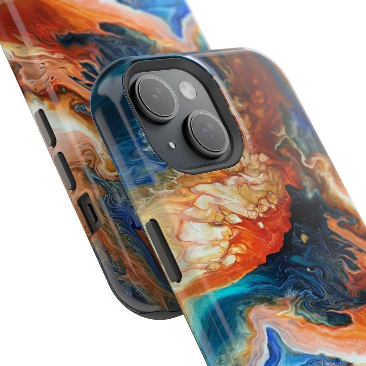 Phone Case - Southwest Vibes Abstract Art Orange and Blue Clouds iPhone 16 15 14 13