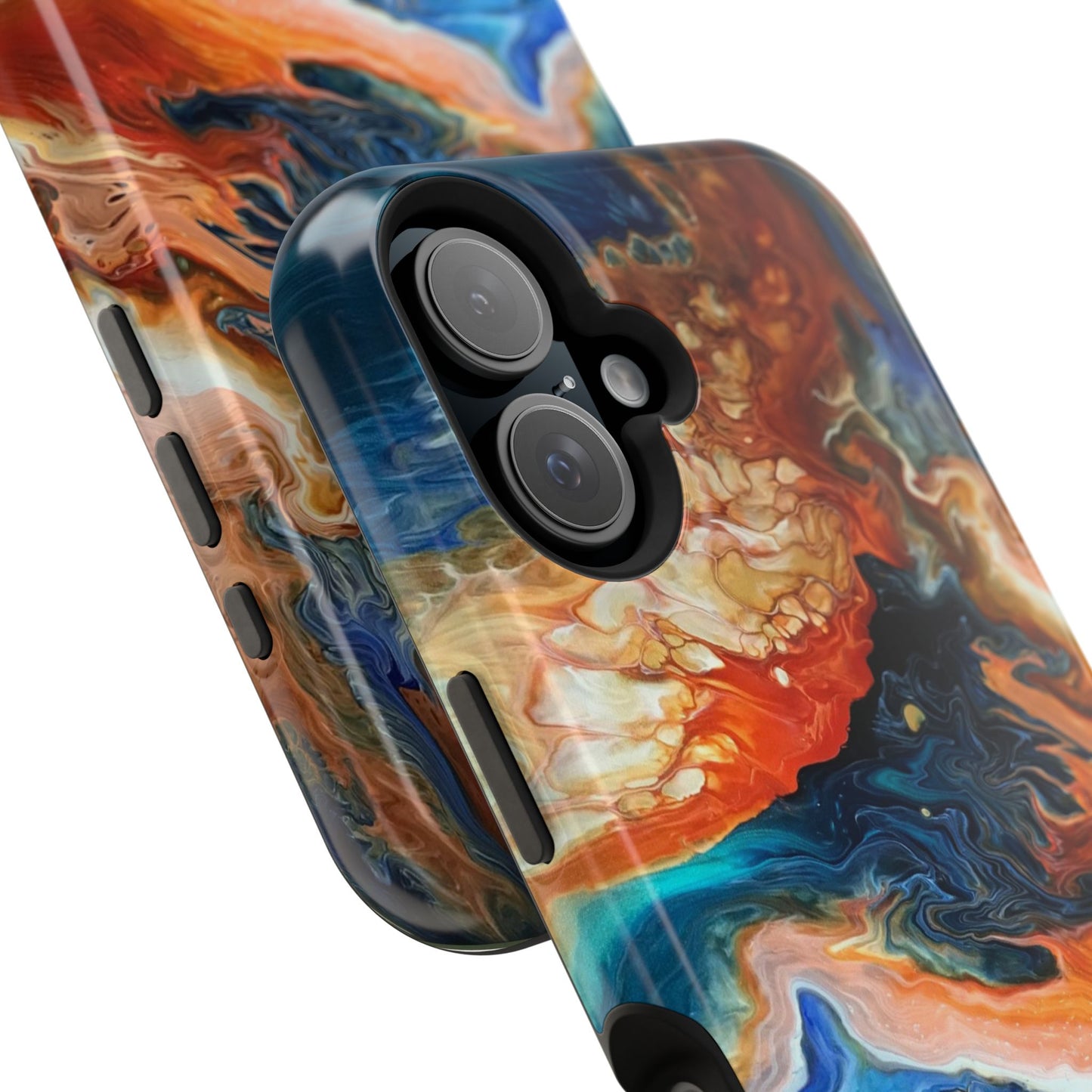 Phone Case - Southwest Vibes Abstract Art Orange and Blue Clouds iPhone 16 15 14 13