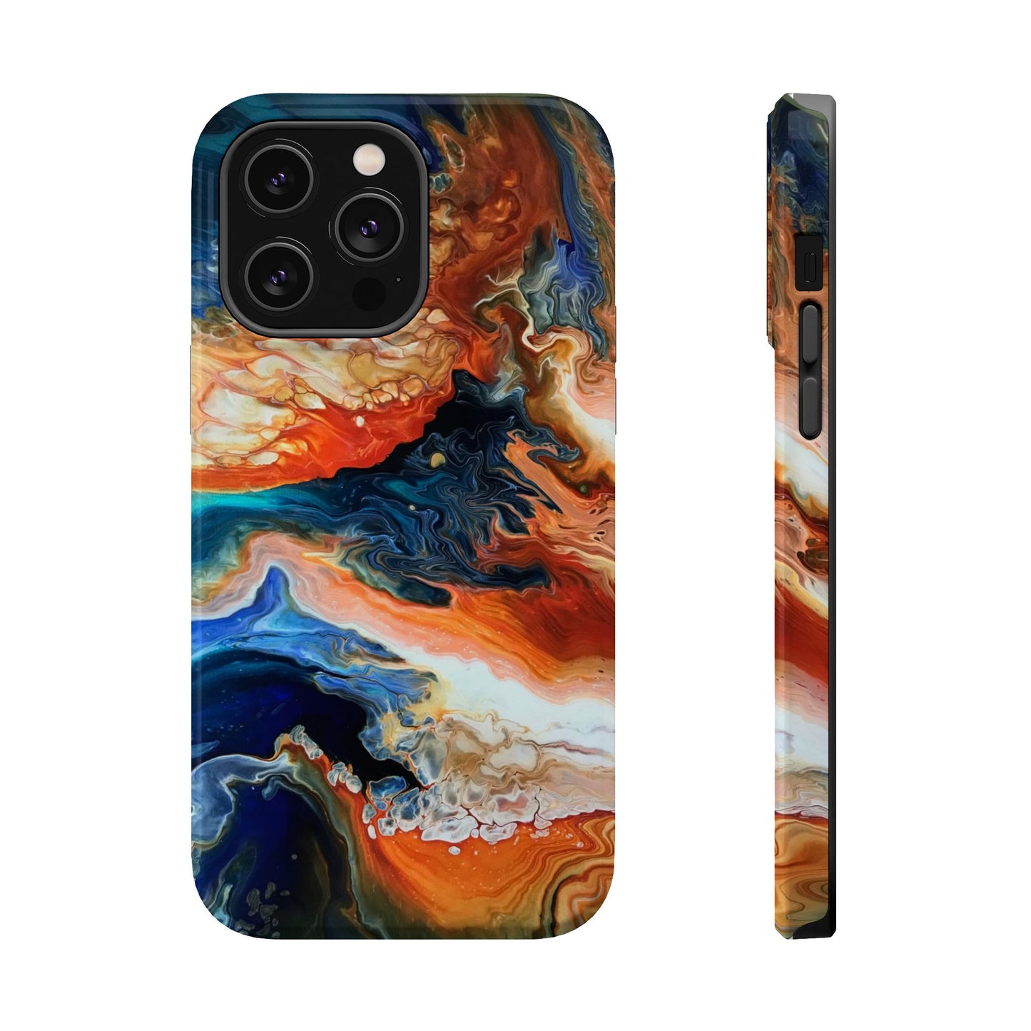 Phone Case - Southwest Vibes Abstract Art Orange and Blue Clouds iPhone 16 15 14 13
