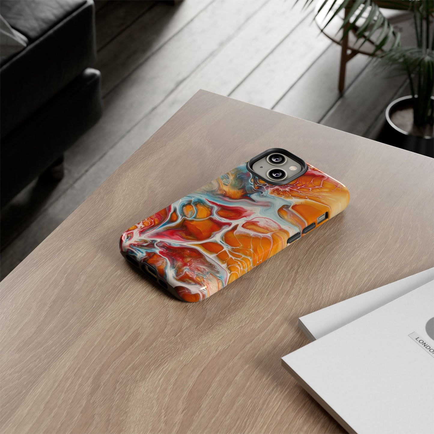 Phone Case - Abstract Orange Lightning Art for Orange Creamsicle Lovers
