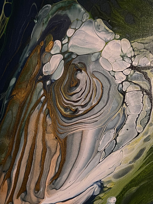 Earthly Love Original Painting in Green and Gold