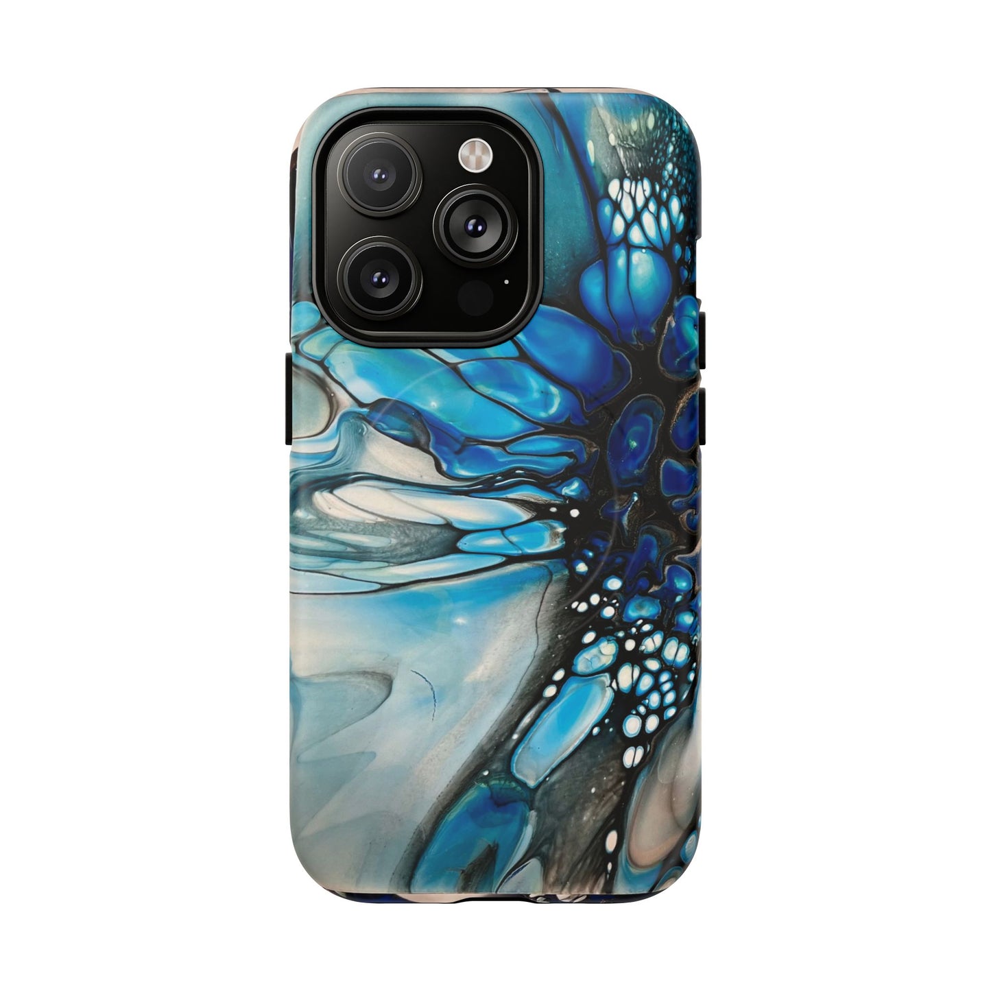 Blue Flower Abstract Art Tough Magnetic Phone Case | Stylish Tech Accessory, Durable Phone Cover, Gift for Tech Lovers, Unique Phone Case, Holiday Gift