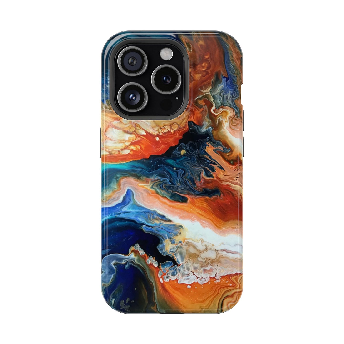Phone Case - Southwest Vibes Abstract Art Orange and Blue Clouds iPhone 16 15 14 13
