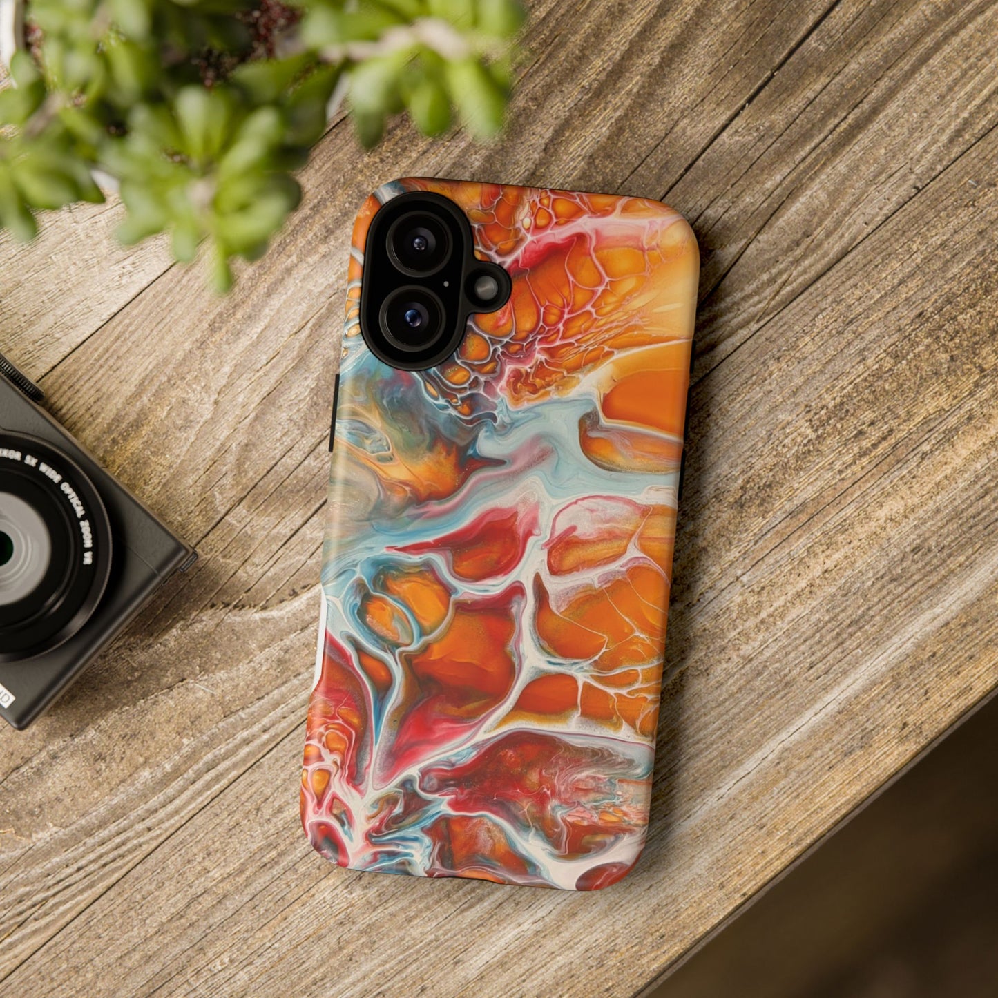 Phone Case - Abstract Orange Lightning Art for Orange Creamsicle Lovers