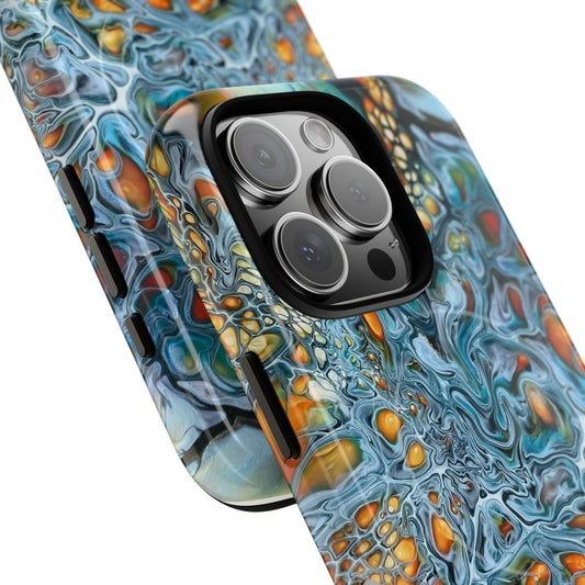 Blue and Orange Artistic Tough Magnetic Case - Iphone 14 15 16 17 - Birdsong Lane Art