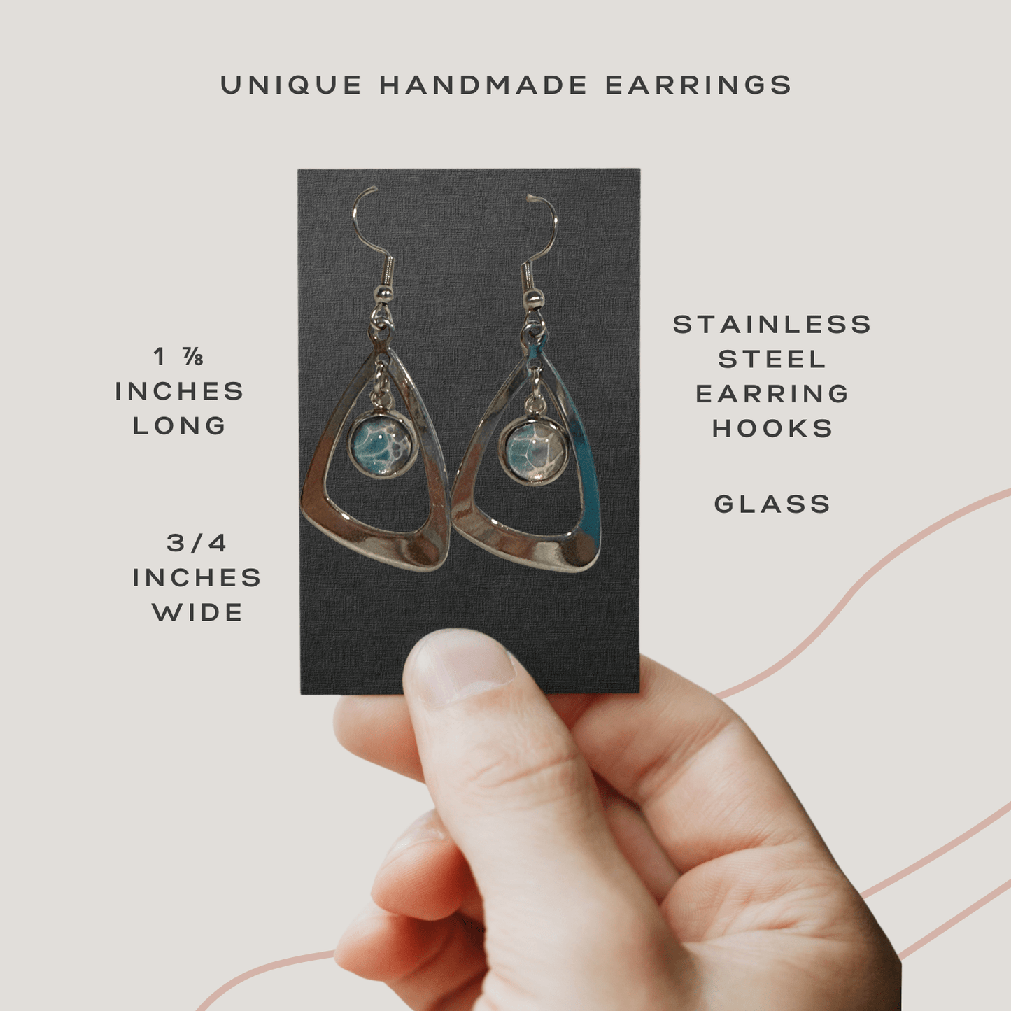 Dangling Triangle Earrings - Multiple Colors - Birdsong Lane Art