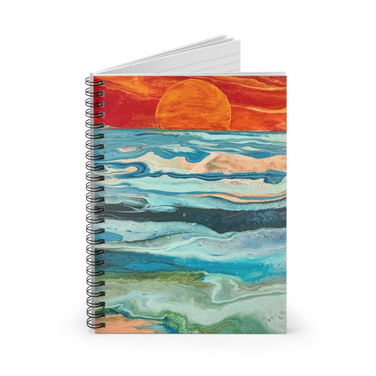 Sunset Waves Spiral Notebook - Perfect for Journaling, Note - Taking, Back to School, Gifts, Art Lovers - Birdsong Lane Art