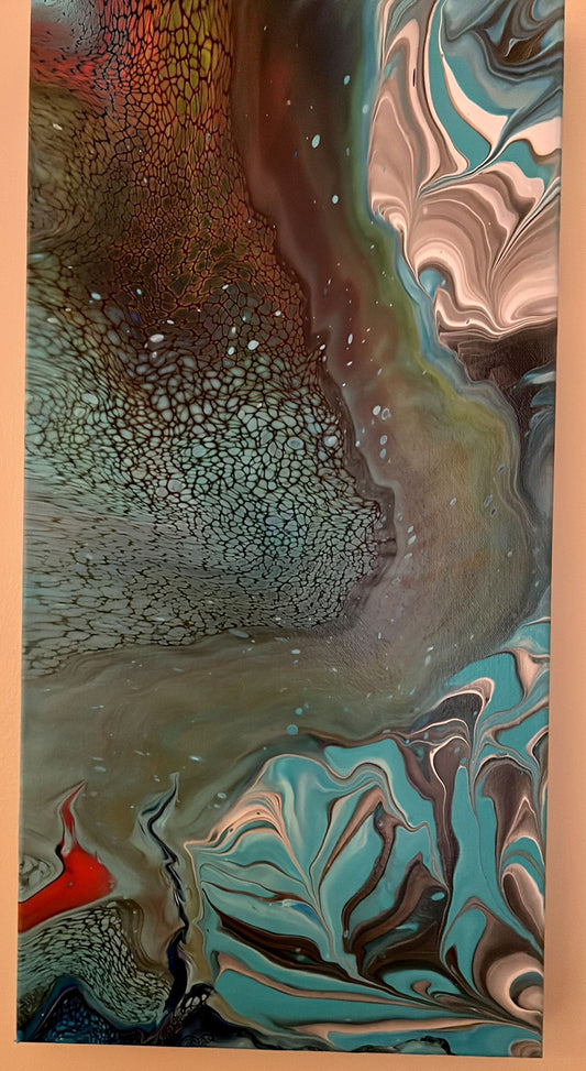 Follow the Rainbow Into the Sea - 12x24 Painting - Birdsong Lane Art