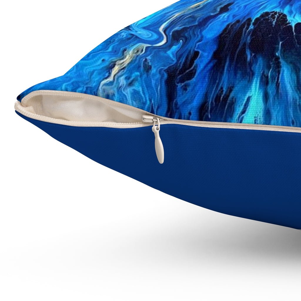Into the Ocean Spun Polyester Square Pillow - Birdsong Lane Art