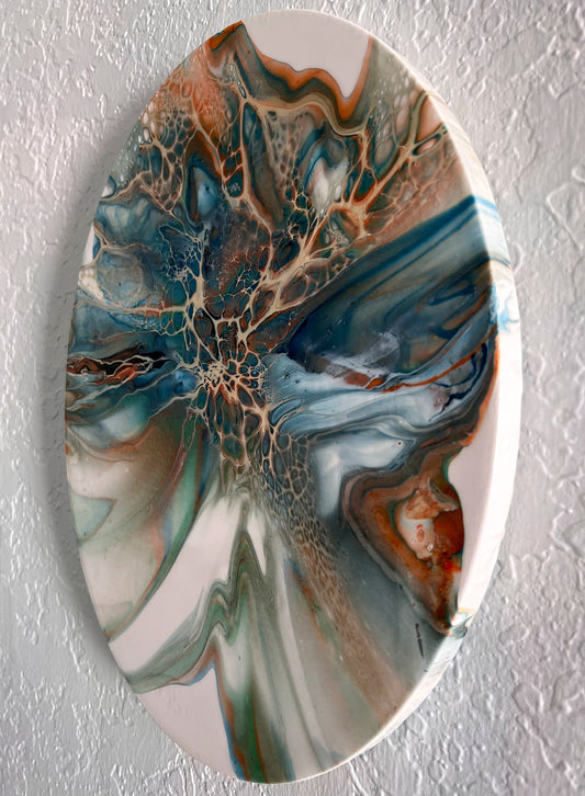 Turtle Shell Deconstructed 11x14 Oval Original Art - Birdsong Lane Art