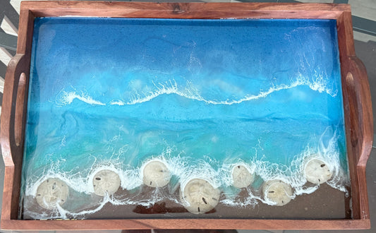 The Gift of the Year: Handmade Tray with Sand Dollars - Birdsong Lane Art