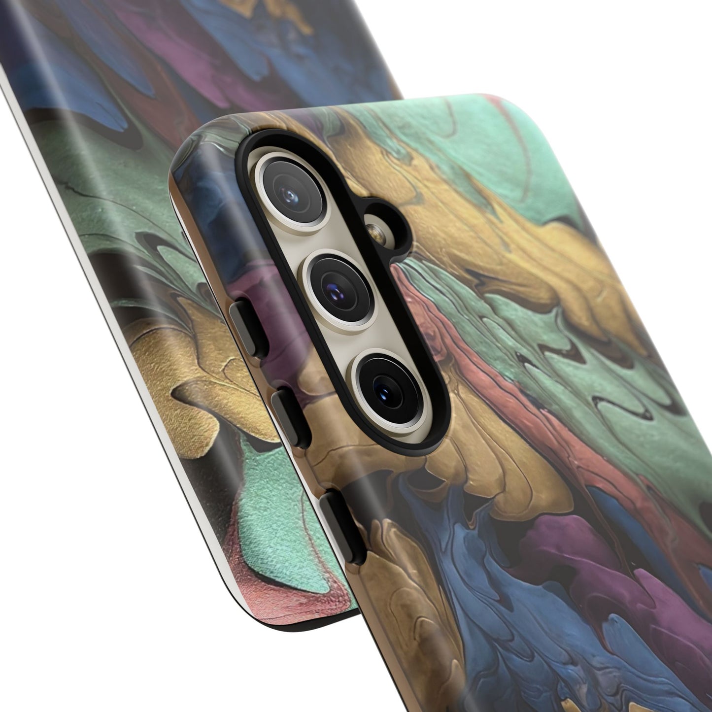Black and Pearl Paint Unique Abstract Phone Case, Tough Cases, Unique Phone Cover, Stylish Tech Accessory, Art Inspired Gift, Protective Case
