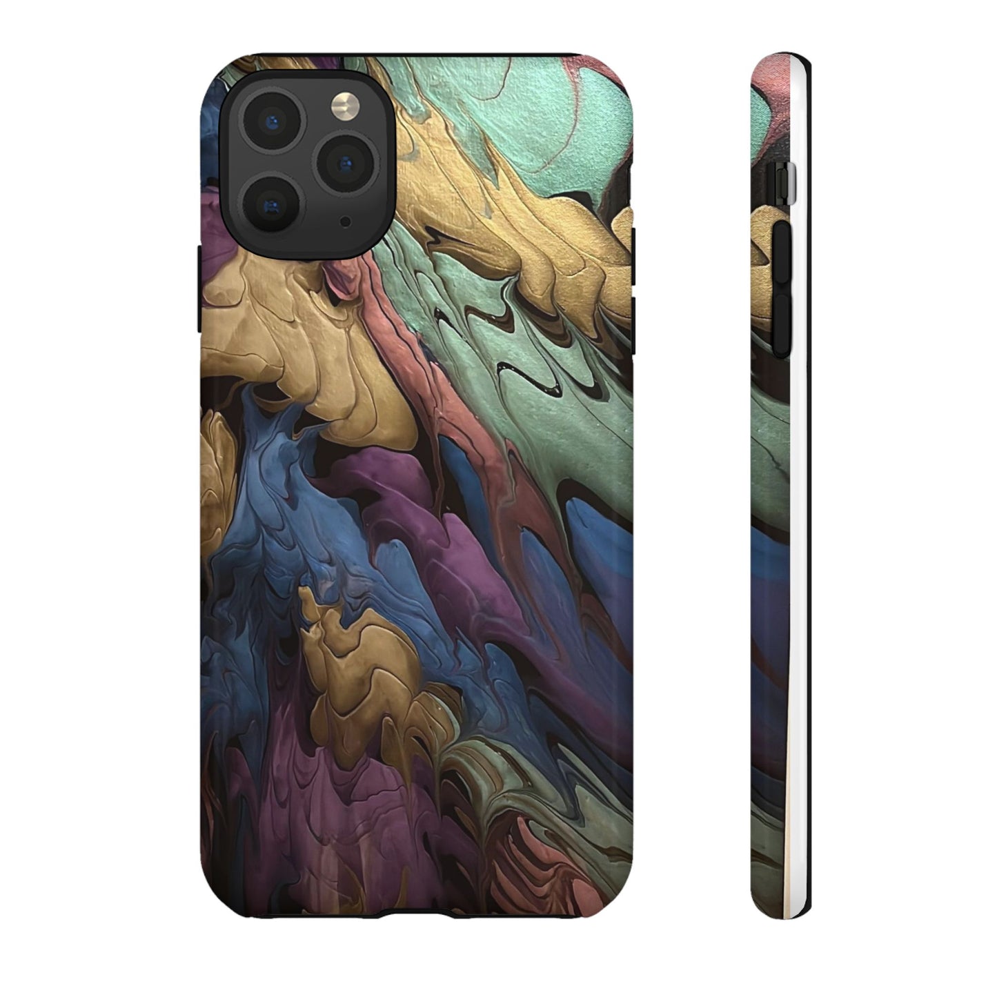 Black and Pearl Paint Unique Abstract Phone Case, Tough Cases, Unique Phone Cover, Stylish Tech Accessory, Art Inspired Gift, Protective Case
