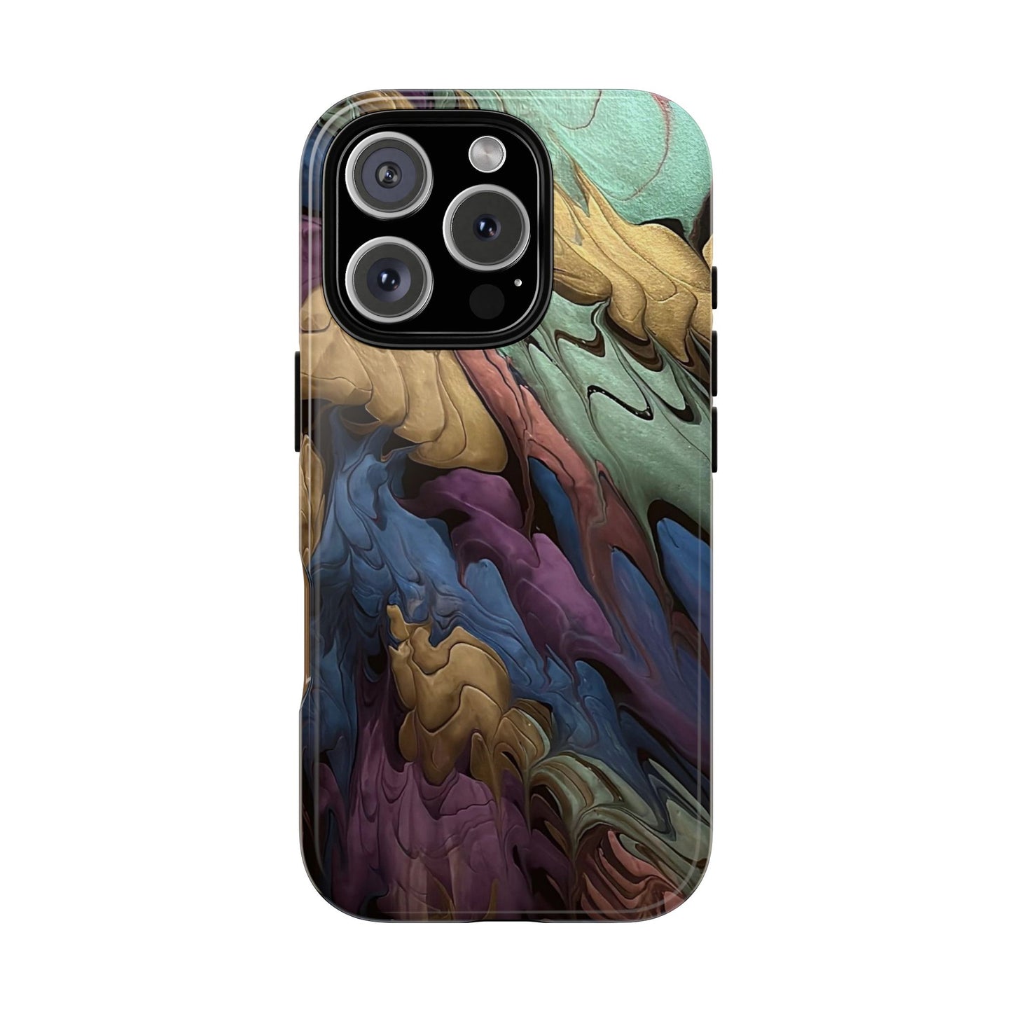 Black and Pearl Paint Unique Abstract Phone Case, Tough Cases, Unique Phone Cover, Stylish Tech Accessory, Art Inspired Gift, Protective Case
