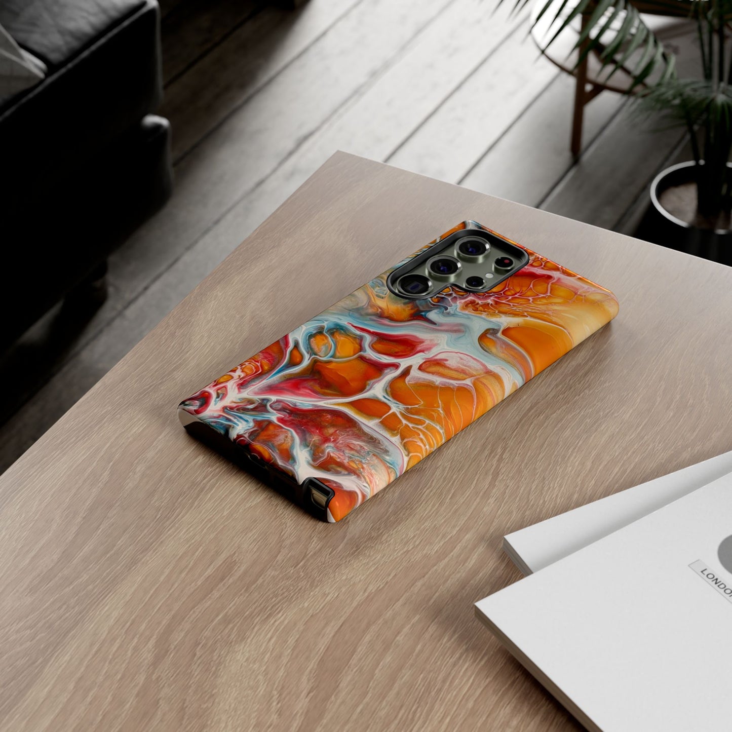Phone Case - Abstract Orange Lightning Art for Orange Creamsicle Lovers