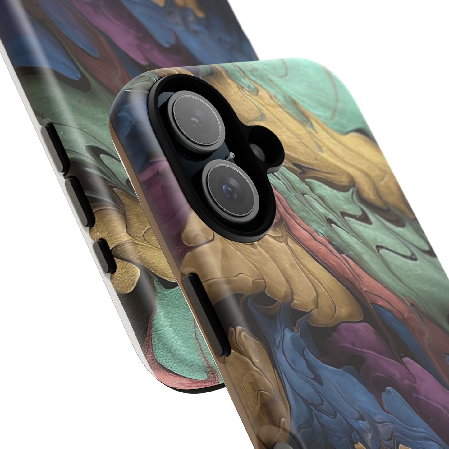 Black and Pearl Paint Unique Abstract Phone Case, Tough Cases, Unique Phone Cover, Stylish Tech Accessory, Art Inspired Gift, Protective Case