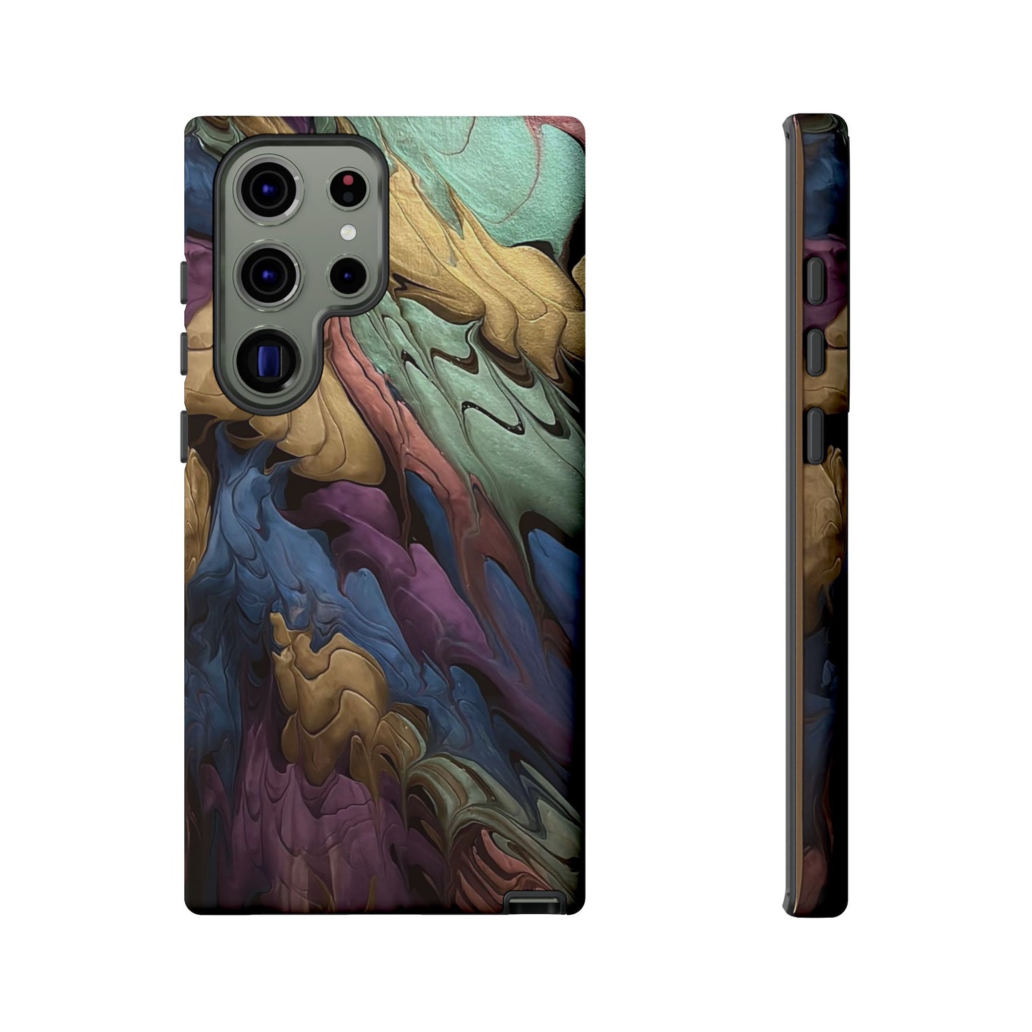 Black and Pearl Paint Unique Abstract Phone Case, Tough Cases, Unique Phone Cover, Stylish Tech Accessory, Art Inspired Gift, Protective Case